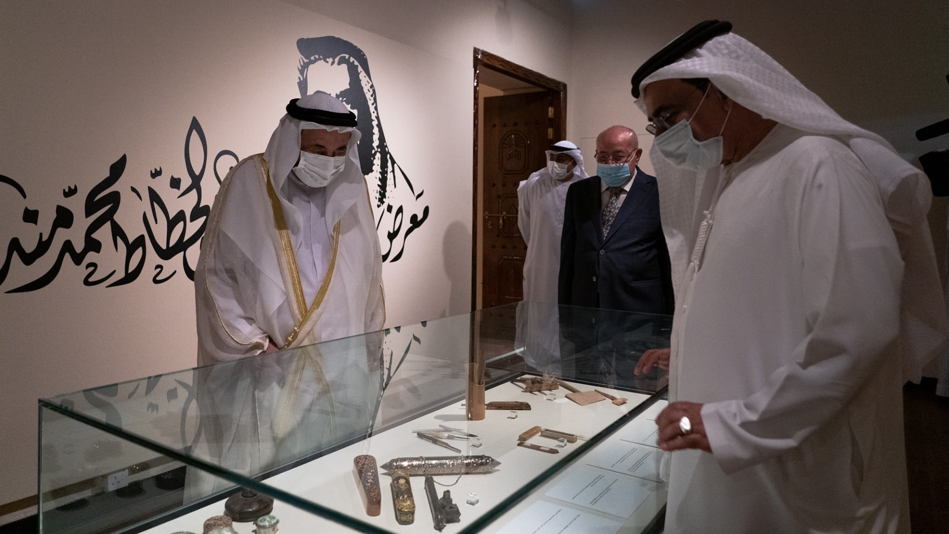 Image for the title: Sharjah Ruler visits 'Luminous Letters' art exhibition  