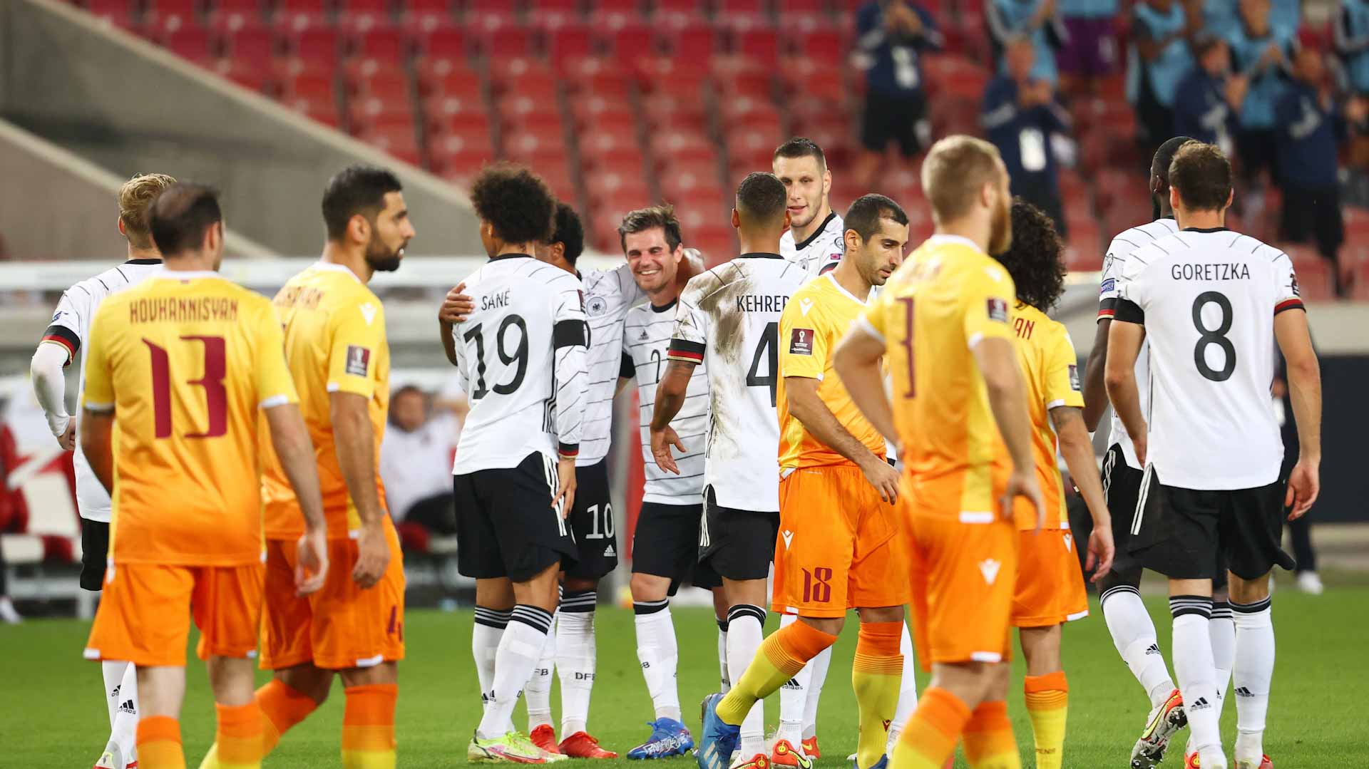 Image for the title: Germans find goal-scoring touch in 6-0 thrashing of Armenia 