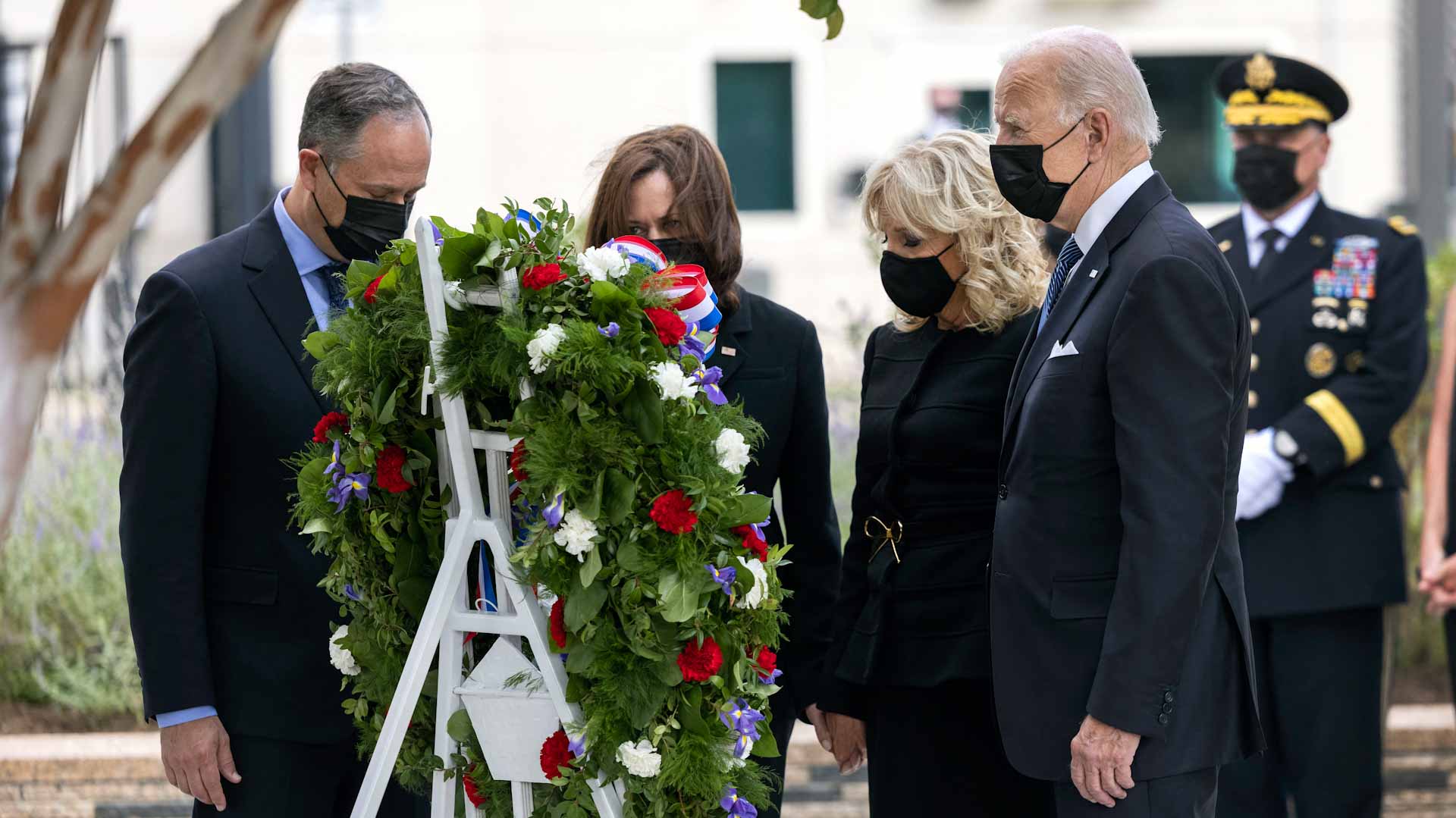 Image for the title: Biden visits all three attack sites on 20th anniversary of 9/11 