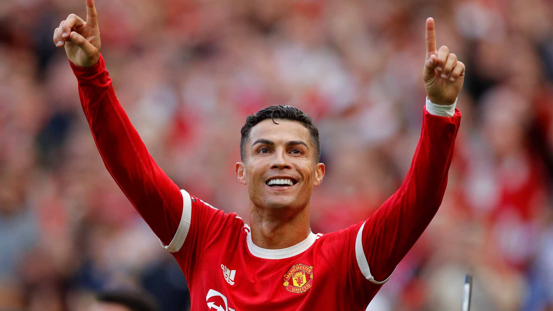 Image for the title: Ronaldo scores on second Man United debut 