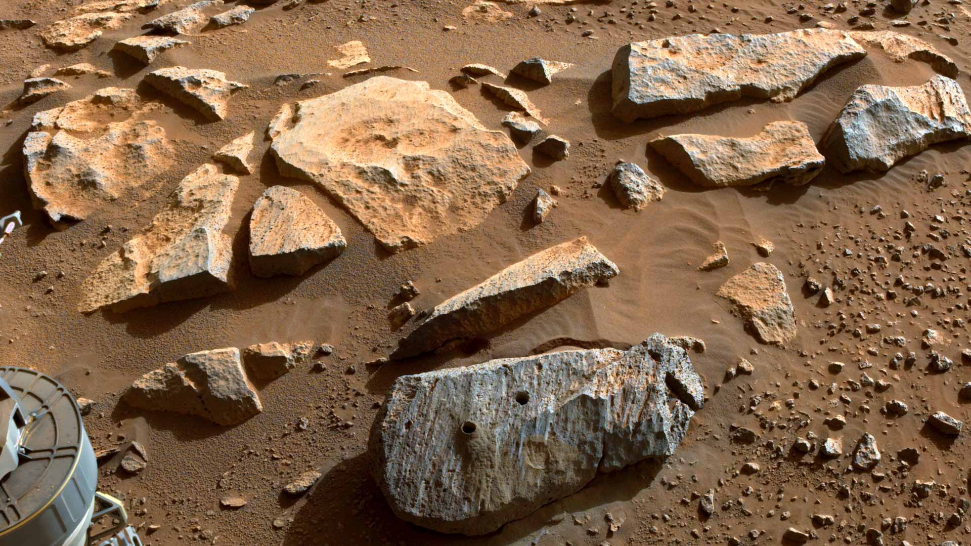 Image for the title: Mars rocks collected by Perseverance boost case for ancient life 