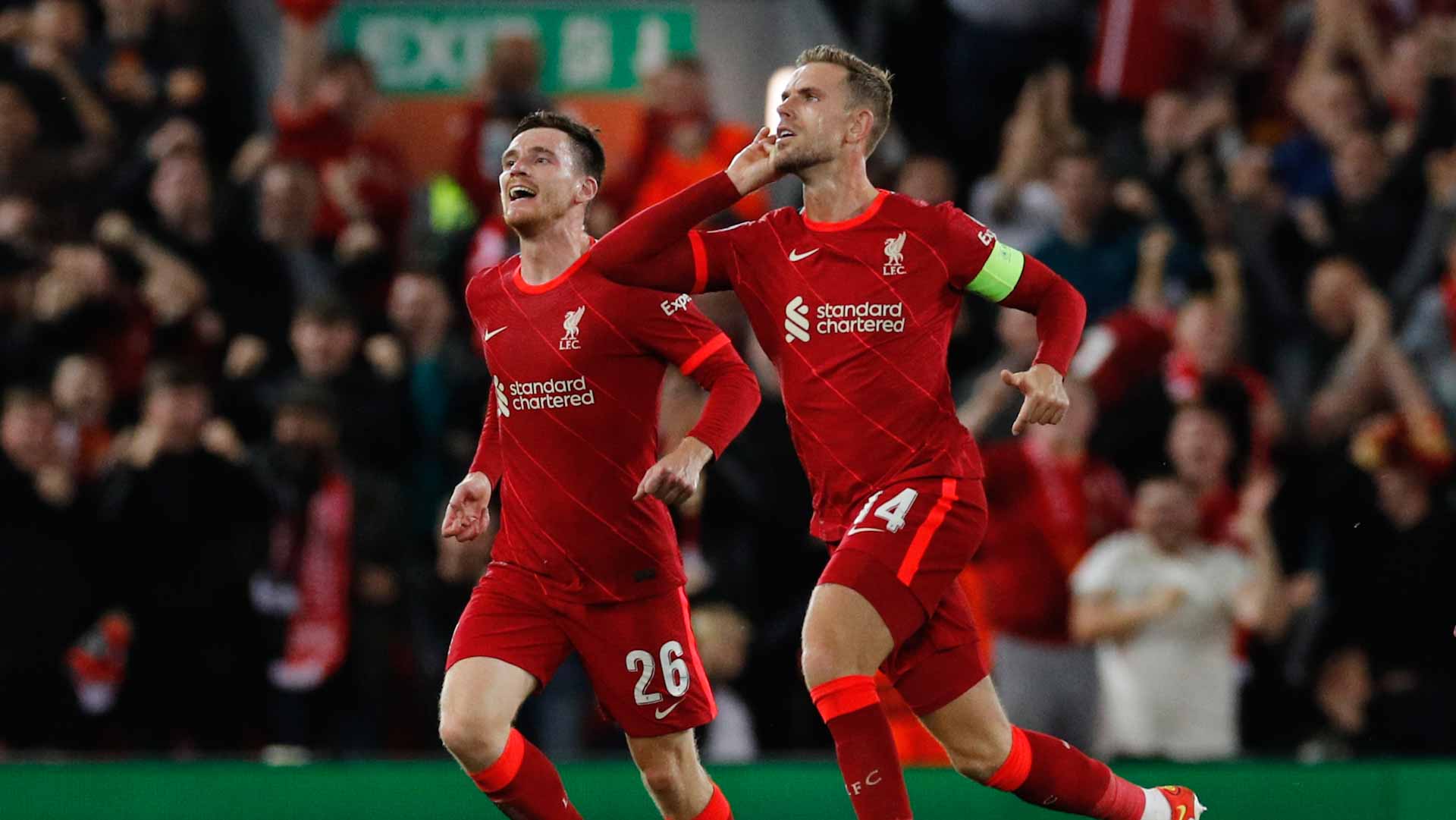 Image for the title: Henderson fires winner as Liverpool beat Milan in thriller 