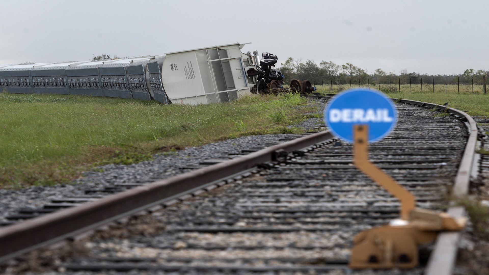 Image for the title: Three dead after US train derailment: rail operator 