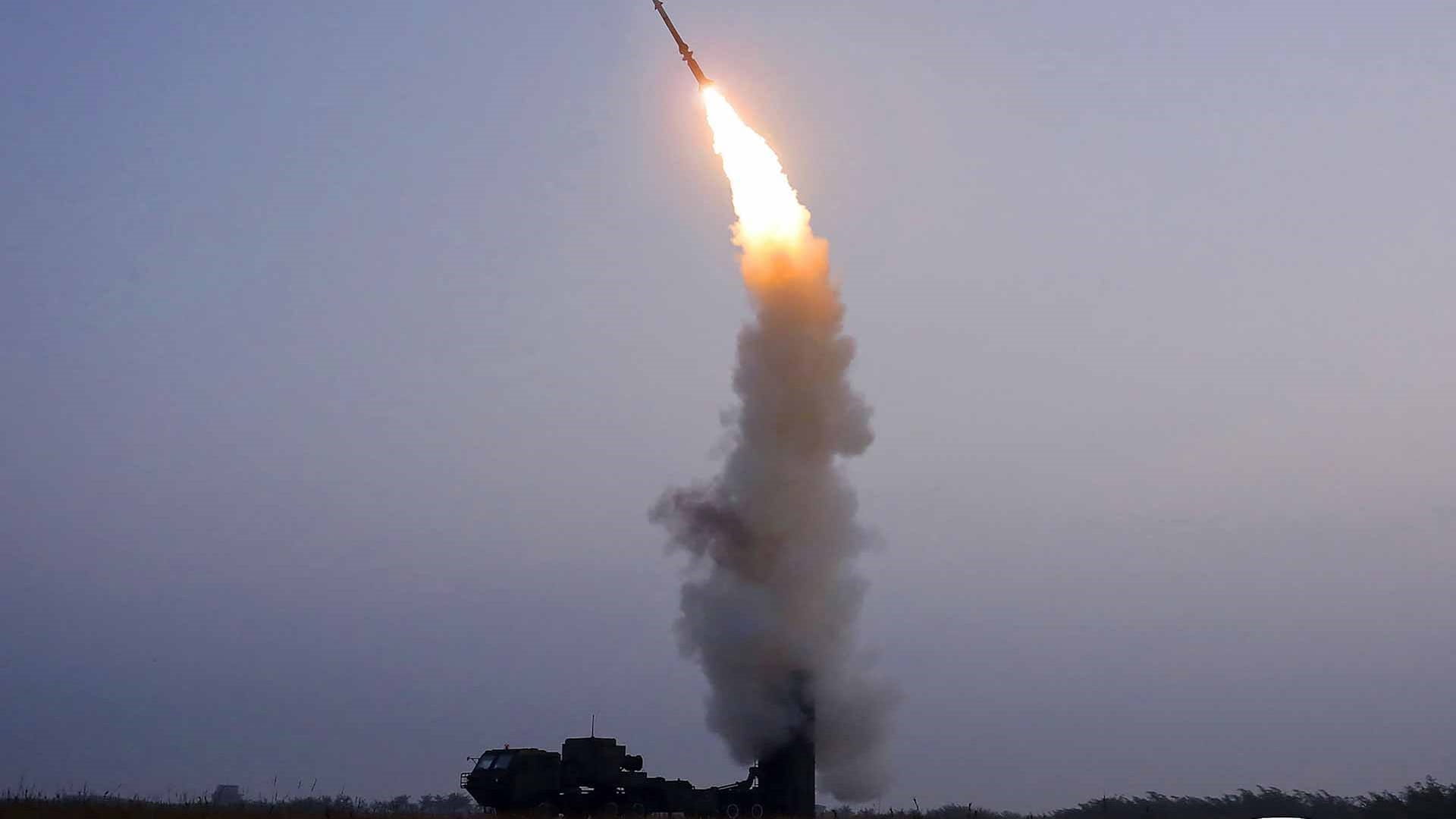 Image for the title: Pentagon: N. Korean hypersonic missile not a threat to US, allies 