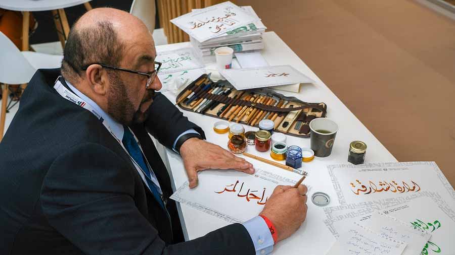 Image for the title: Sharjah showcases the beauty of Arabic Calligraphy at LBF 