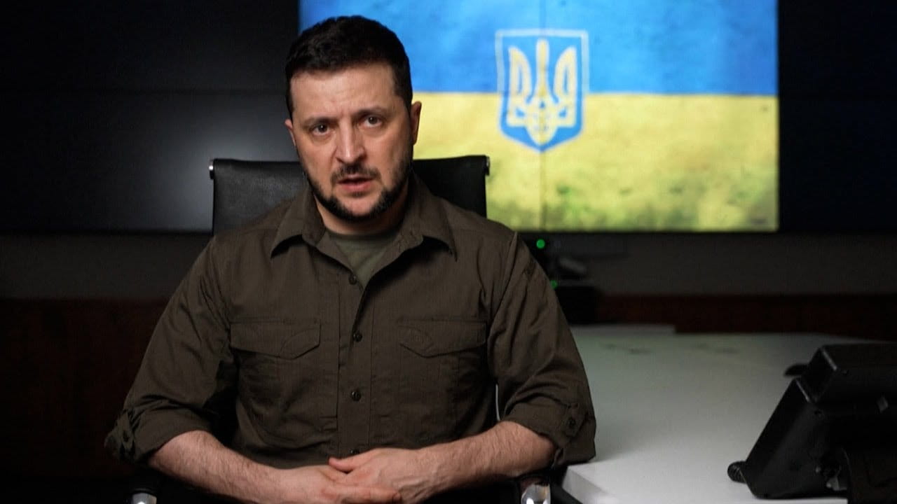 Image for the title: Zelensky calls for 'firm global response' to train station bombing 