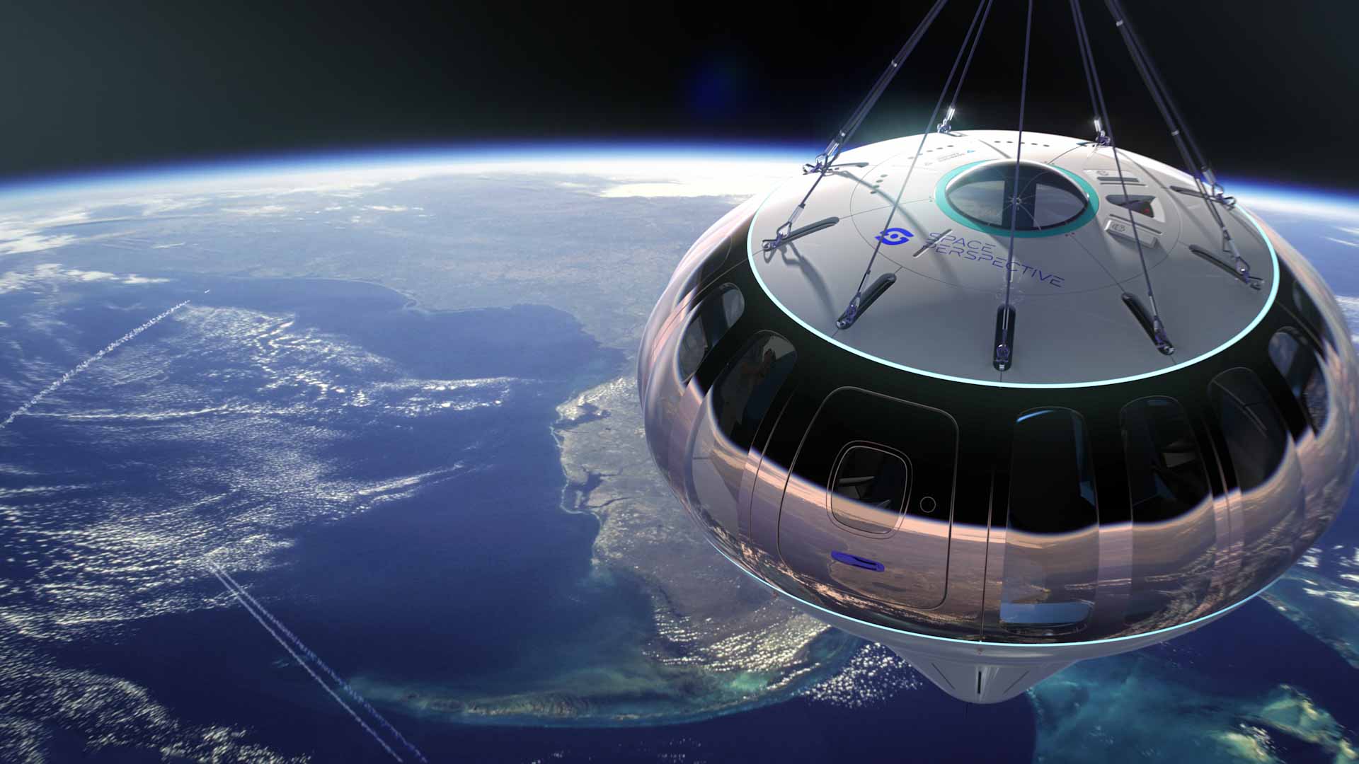 Image for the title: Space balloon company offers first look at luxury cabins 