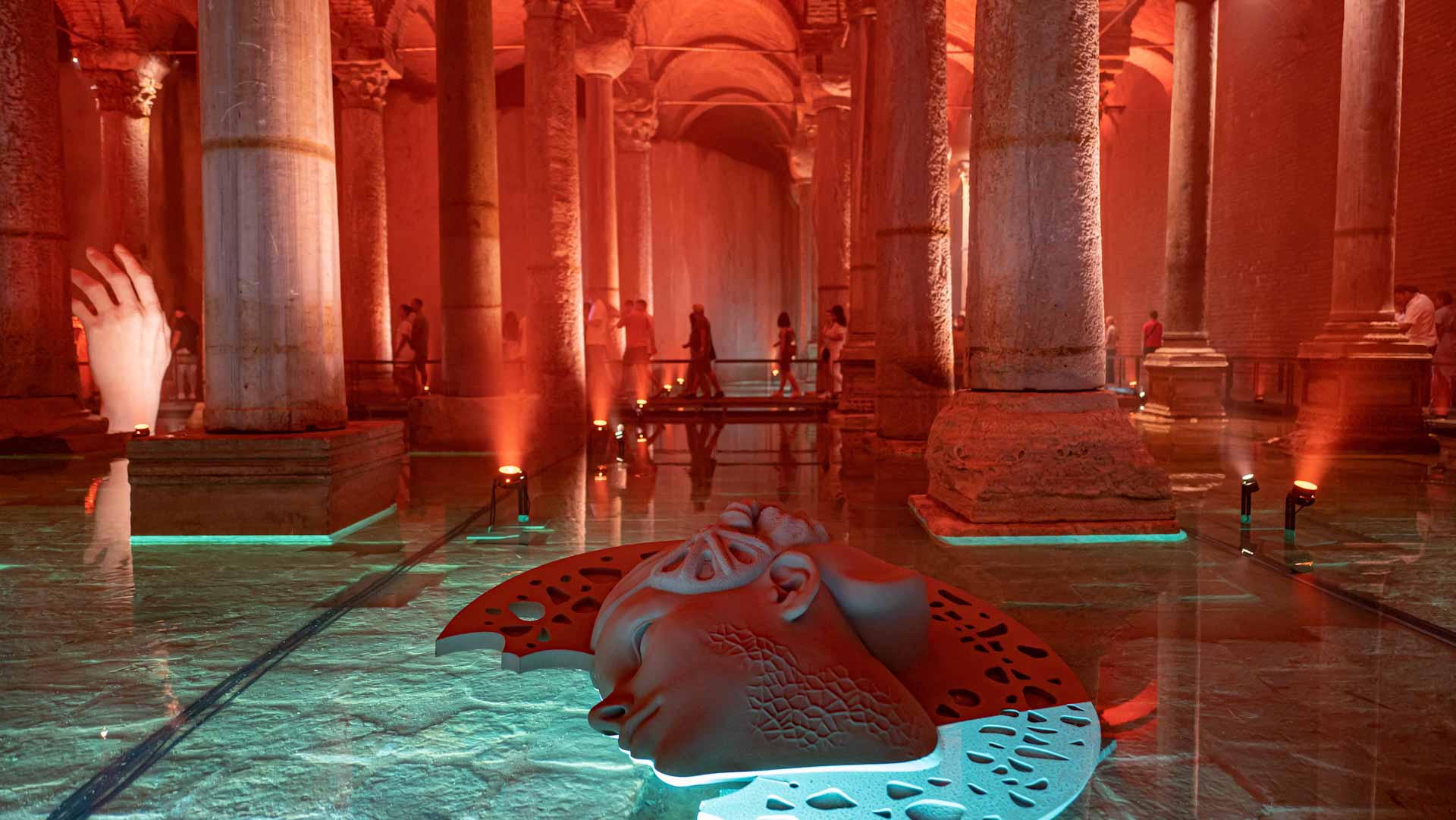 Image for the title: Mystical water underworld of past empires reopens in Istanbul 