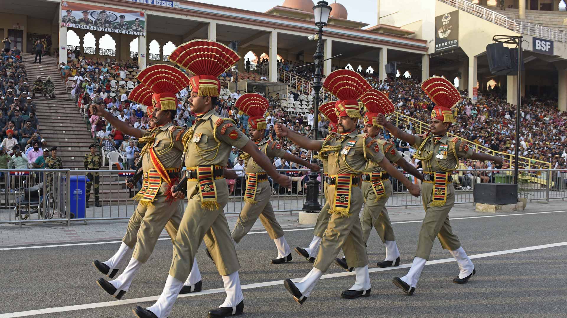 Image for the title: High drama at the India-Pakistan border, every sundown 