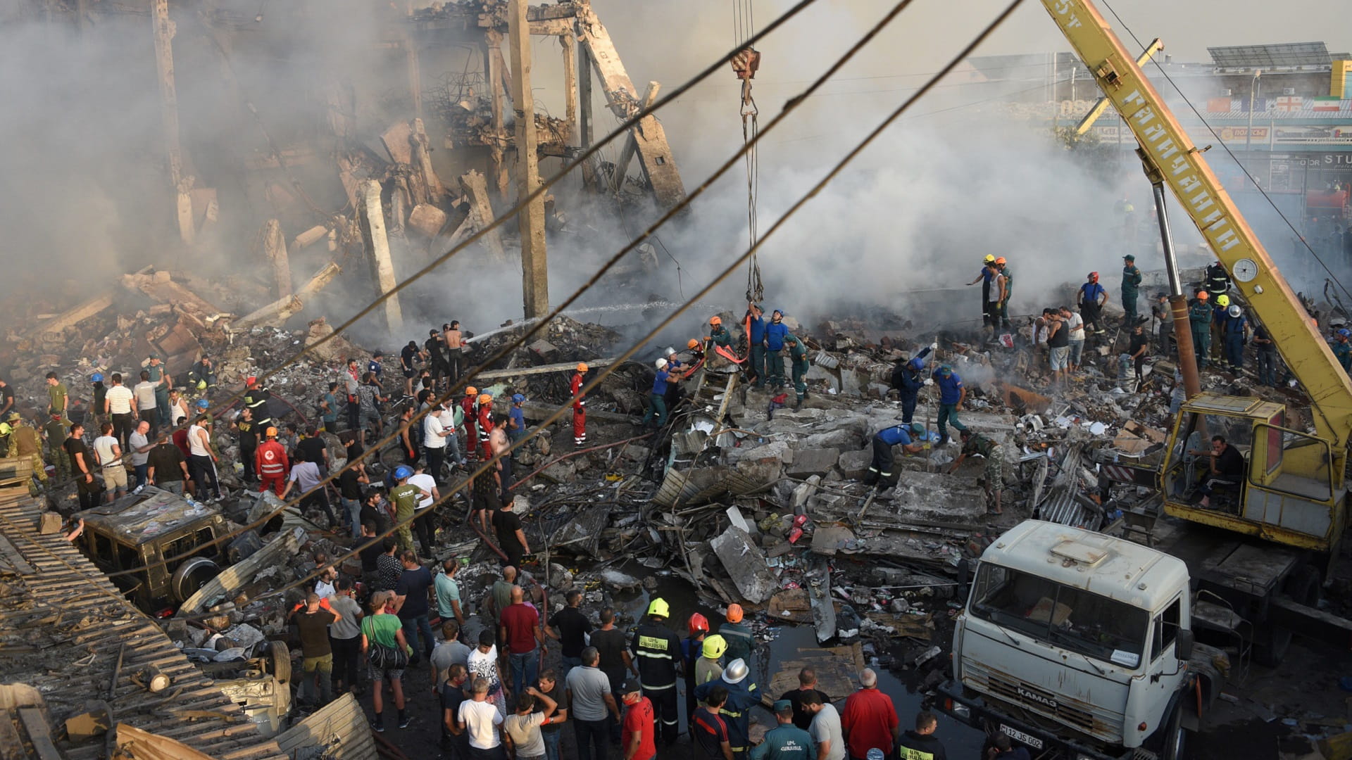 Image for the title: Three dead, dozens injured in explosion at Armenian market 