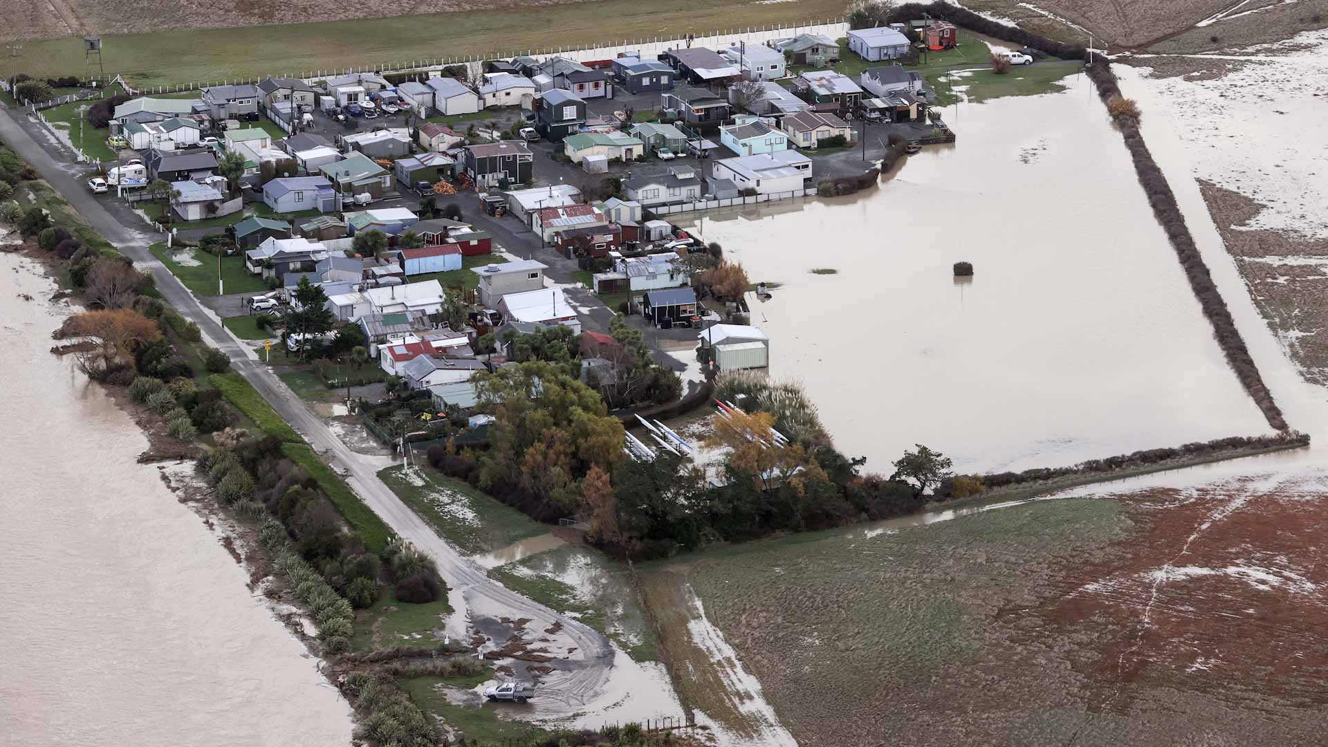 Image for the title: Torrential New Zealand rains, floods force evacuation of 200homes 