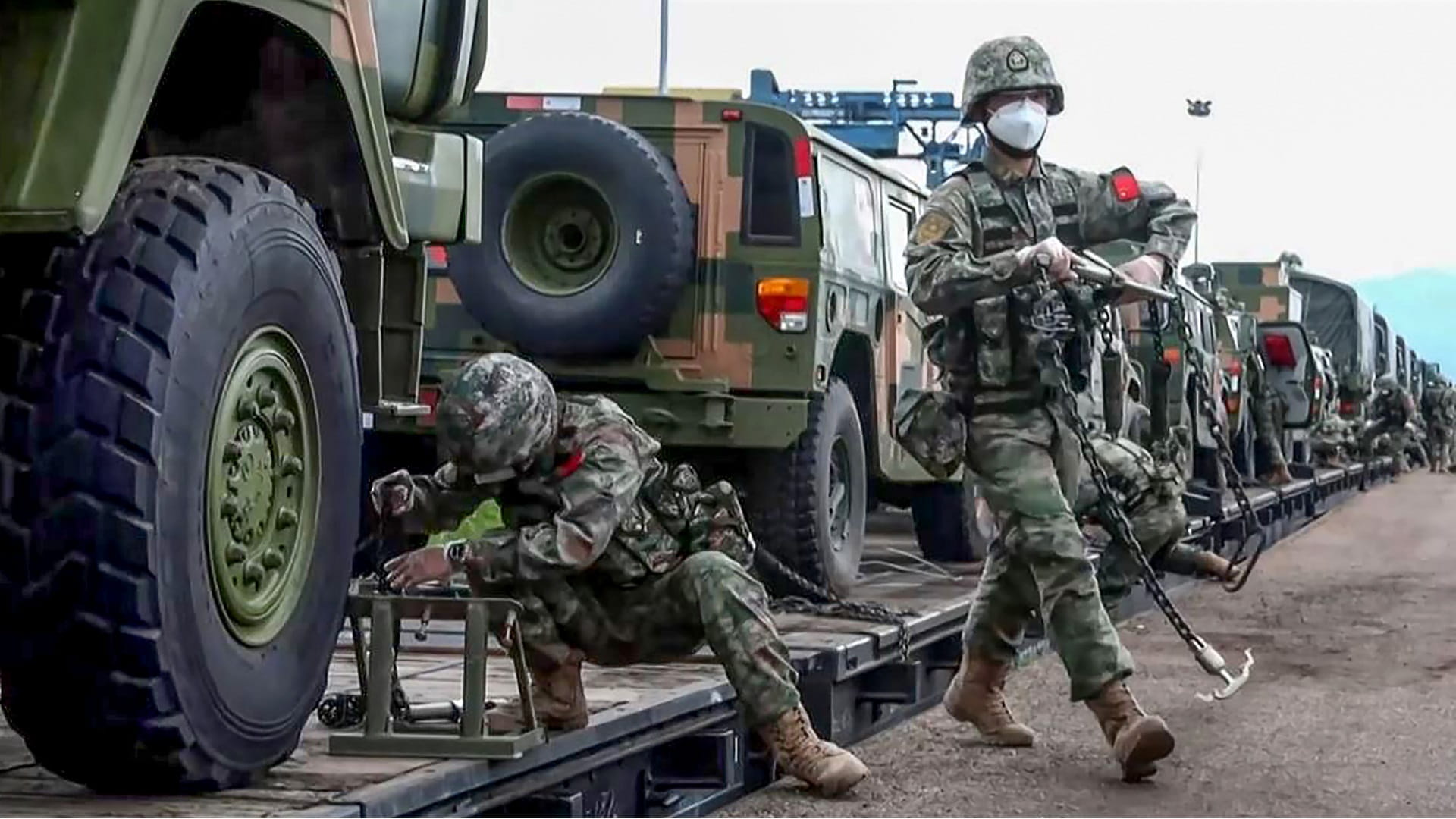 Image for the title: Foreign forces arrive for military drills in eastern Russia 