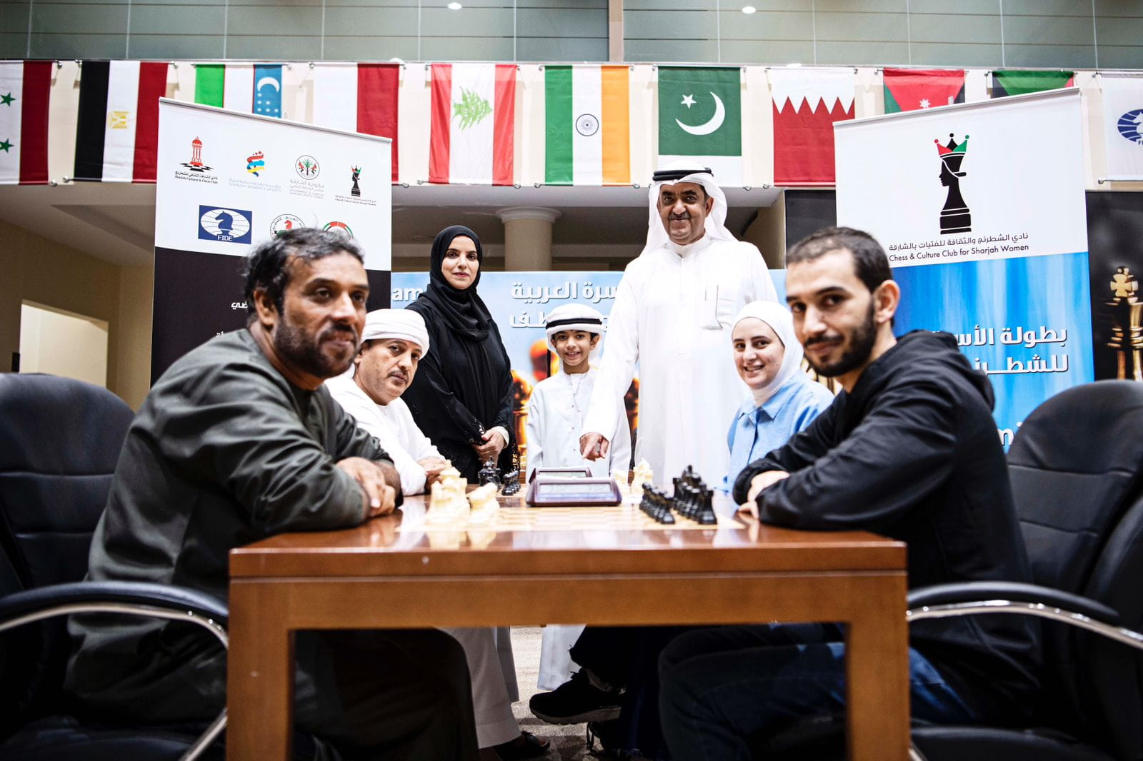 Image for the title: Solid start to Arab Family Chess Championship in Sharjah 