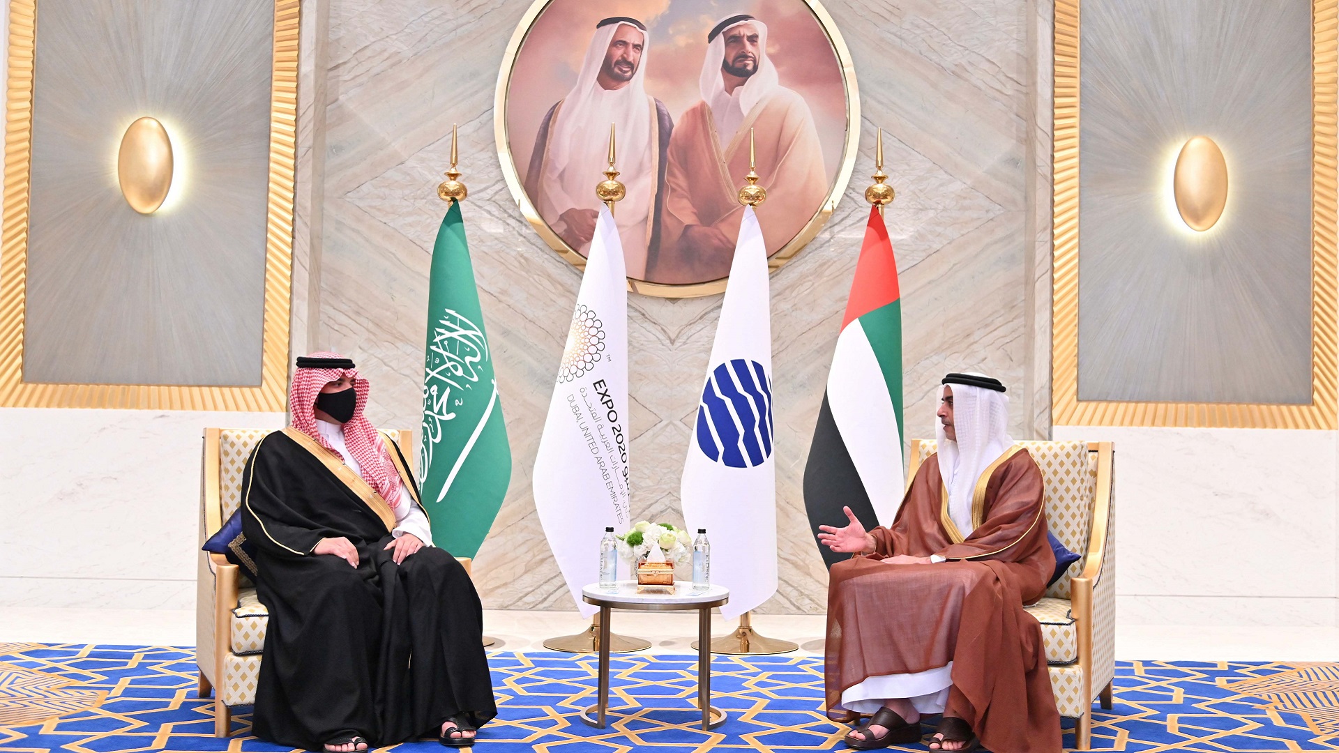 Image for the title: Saif bin Zayed meets Saudi Minister of Interior at Expo Dubai 