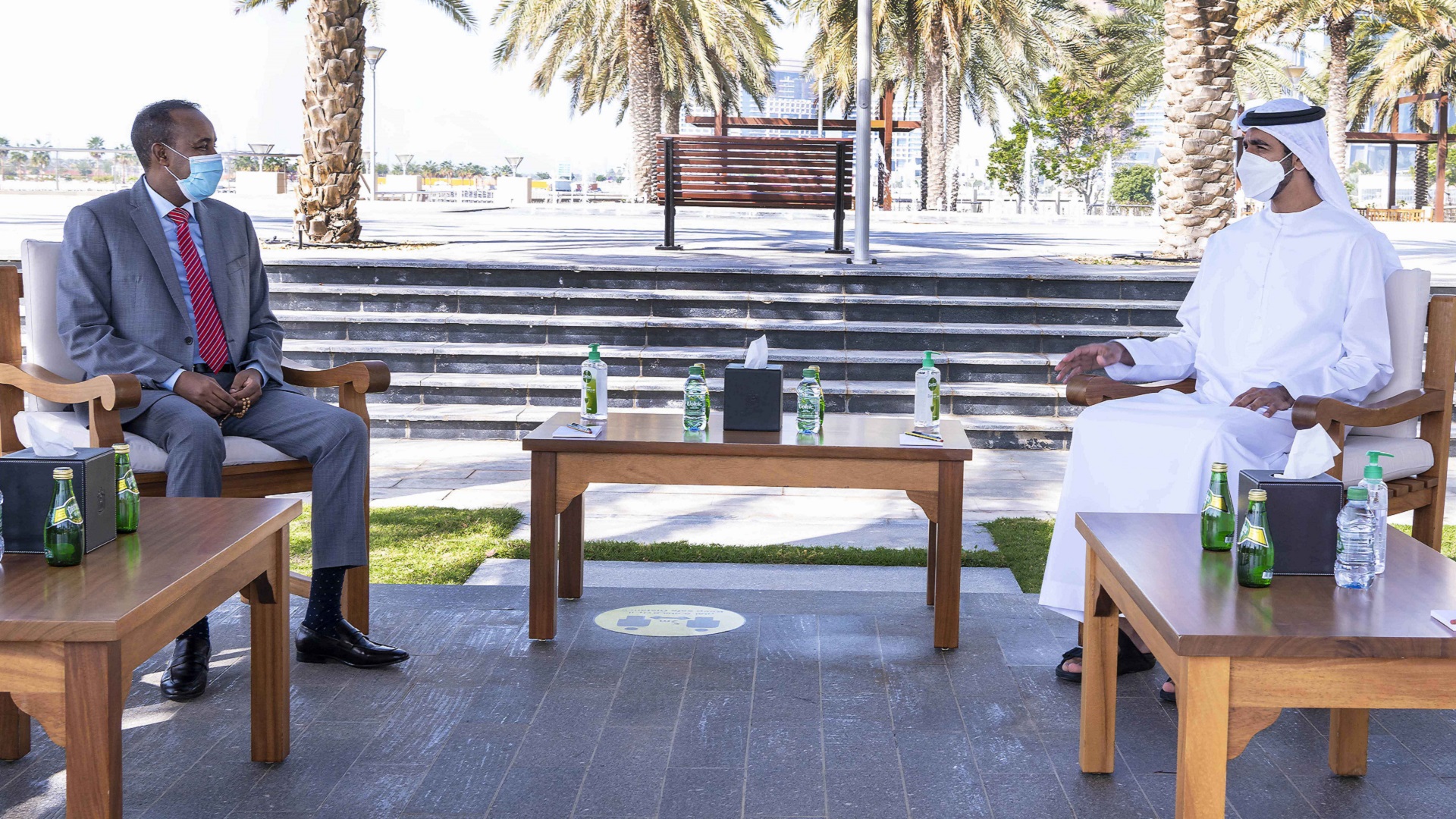 Image for the title: Shakhbout bin Nahyan receives Prime Minister of Somalia 