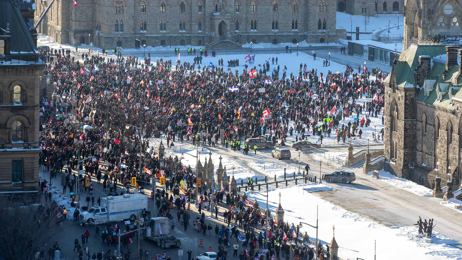 Image for the title: Canada protests against Covid measures set to ramp up 