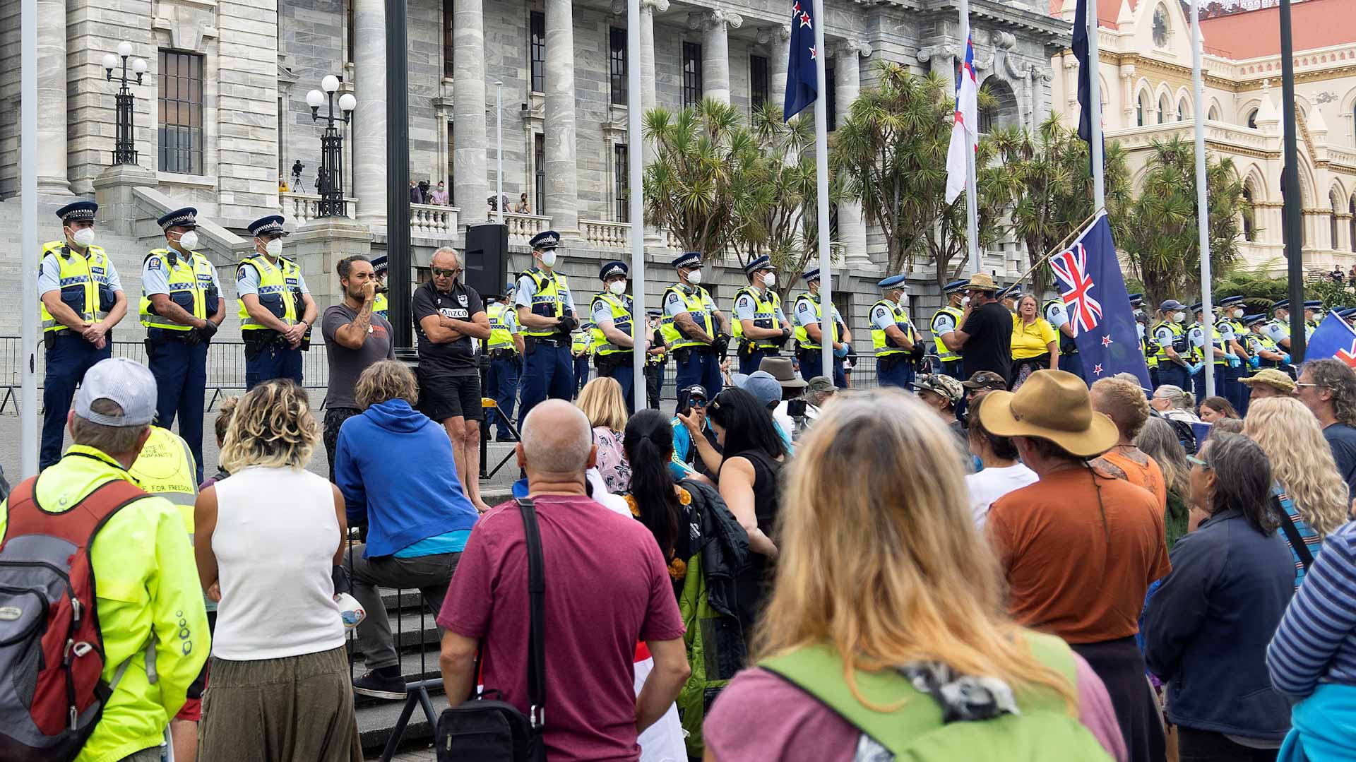 Image for the title: New Zealand convoy protesters vow to stay 'as long as it takes' 