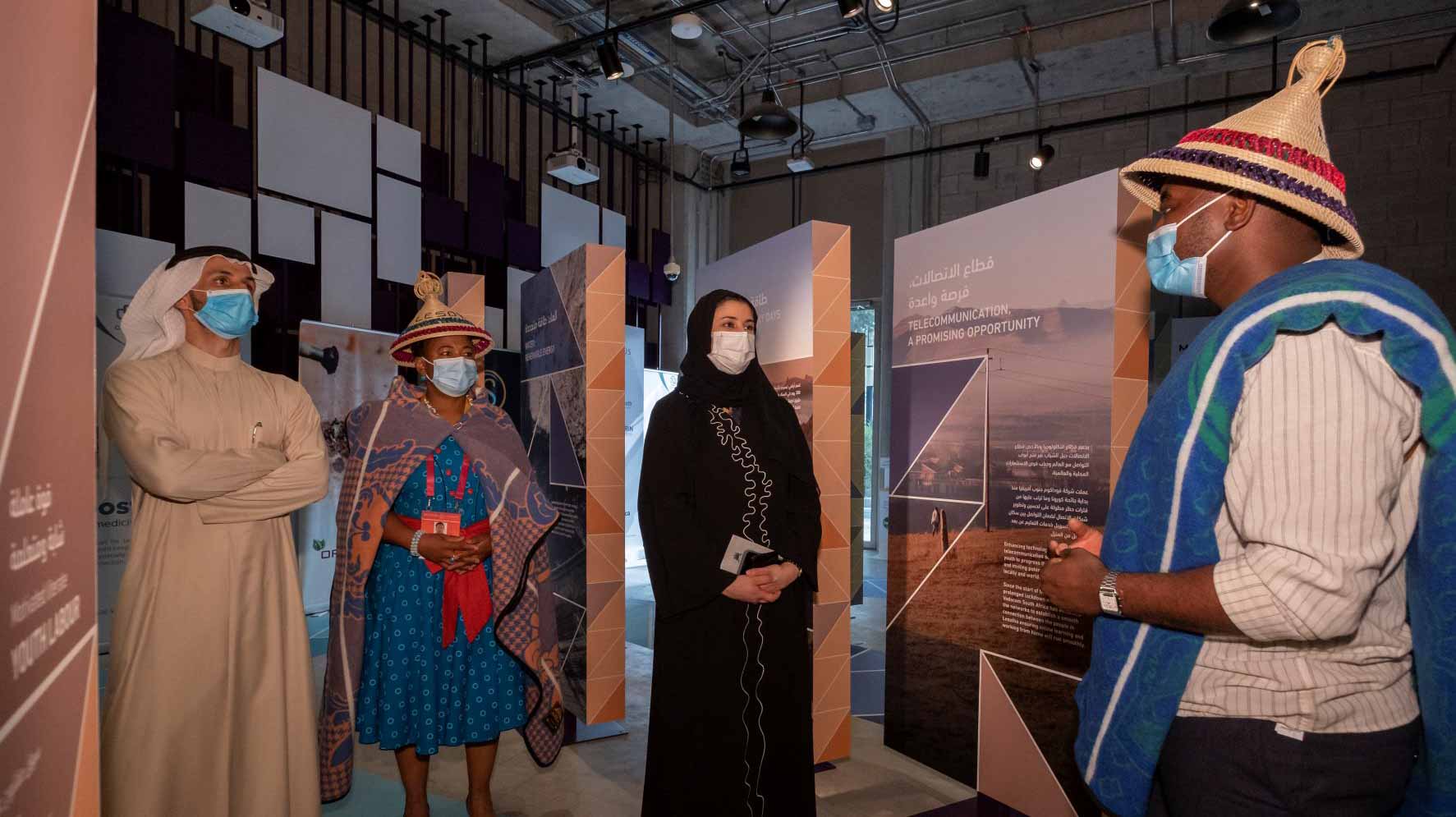 Image for the title: Sarah Al Amiri visits Micronesia and Lesotho Pavilions at Expo  