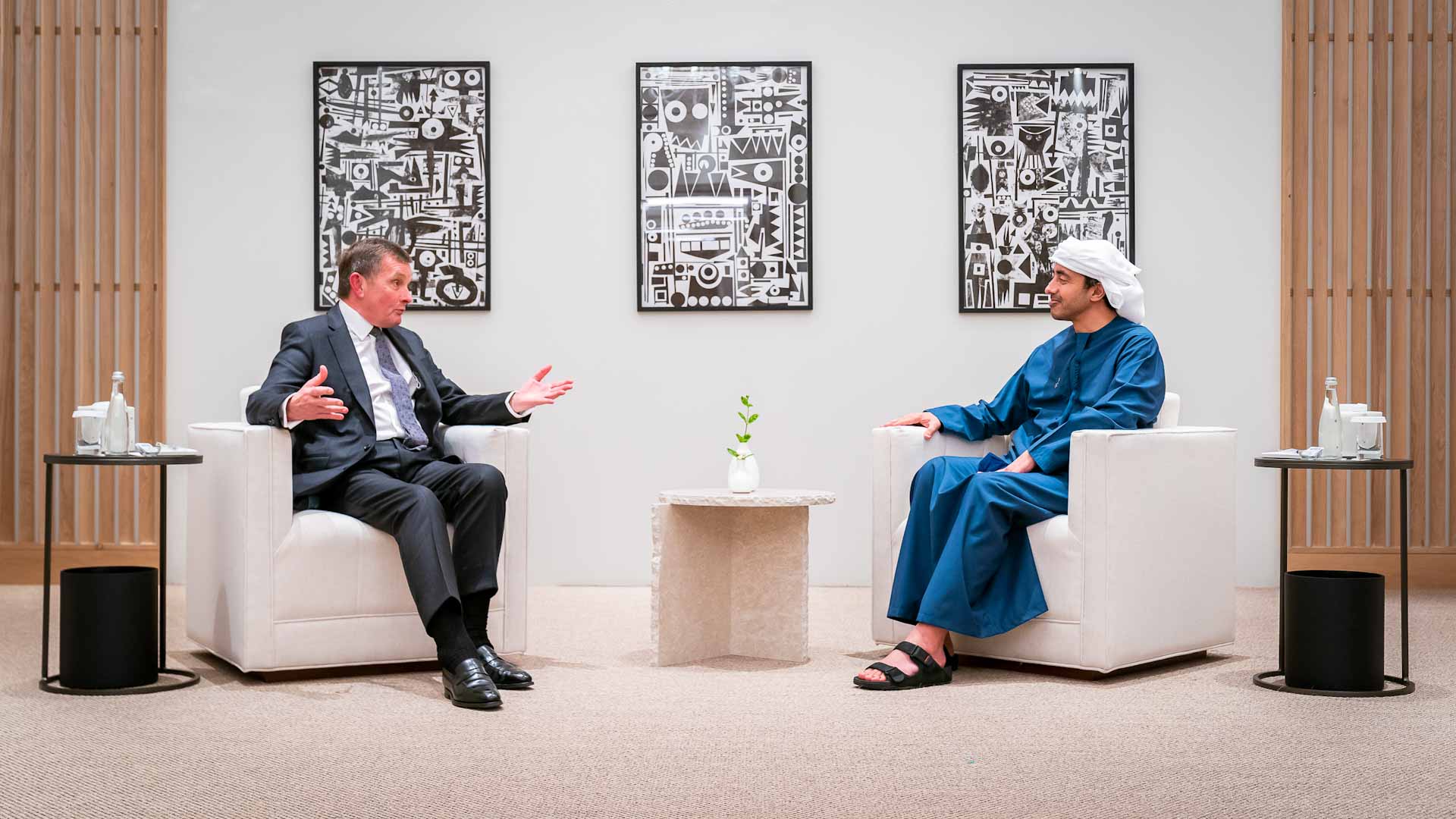 Image for the title: Abdullah bin Zayed receives UK-UAE Parliamentary Group 