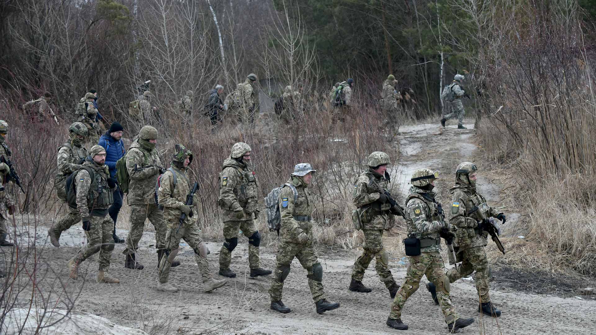 Image for the title: Mortars explode as Ukraine minister tours frontline 