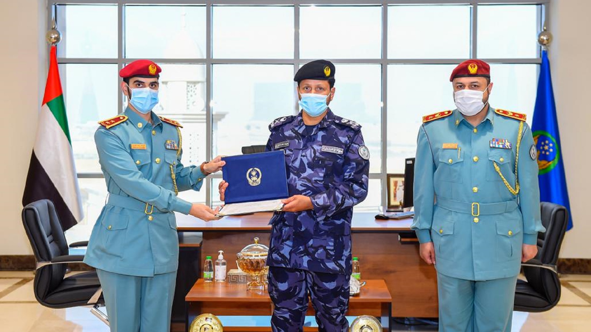 Image for the title: Al Shamsi honours distinguished officer in Sharjah Police 