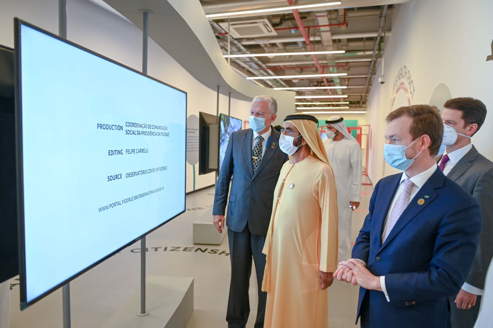 Image for the title: Mohammed bin Rashid visits pavilions of South Korea and Brazil 