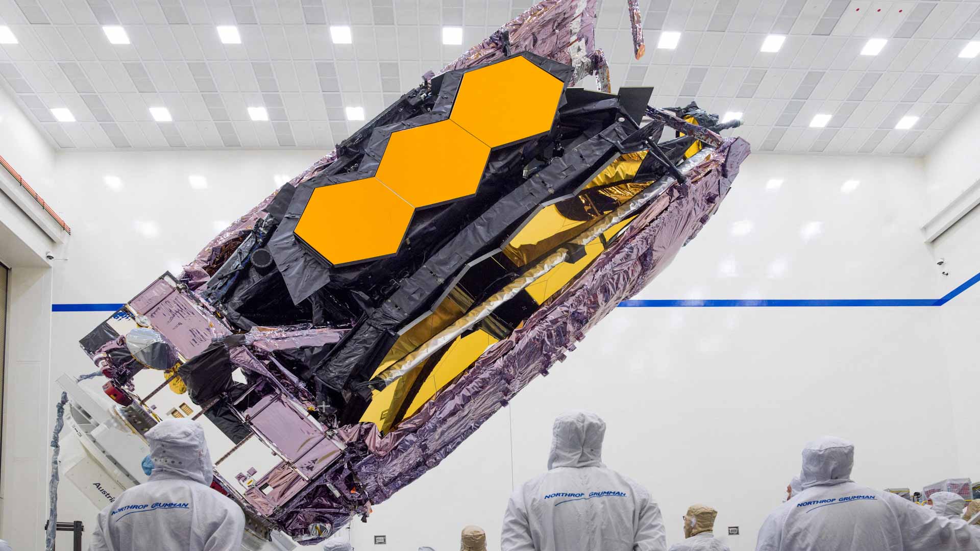 Image for the title: NASA begins process of bringing new space telescope into focus 