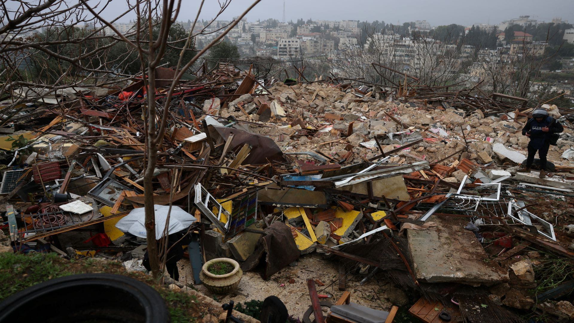 Image for the title: Israeli police demolish Palestinian home in Sheikh Jarrah 