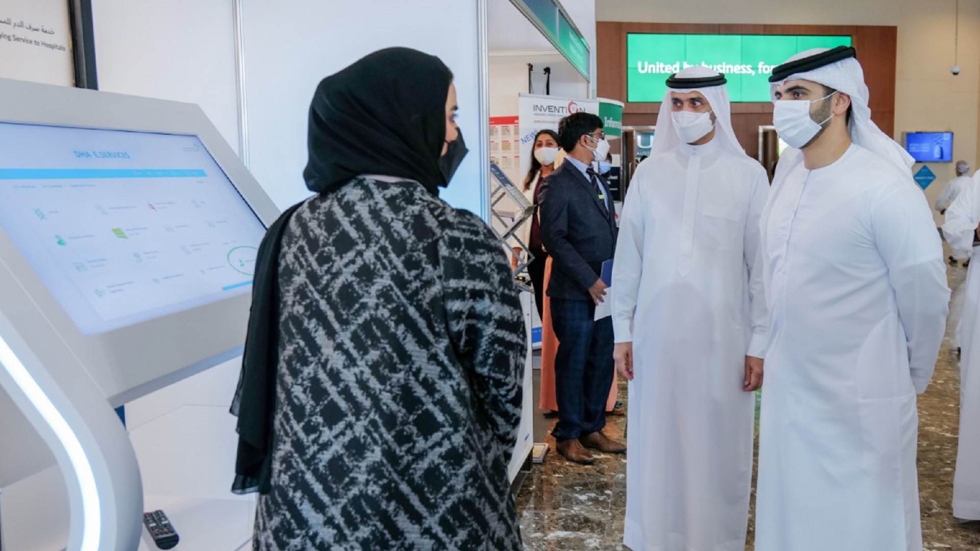 Image for the title: Mansoor bin Mohammed visits Arab Health and Medlab ME Exhibition 