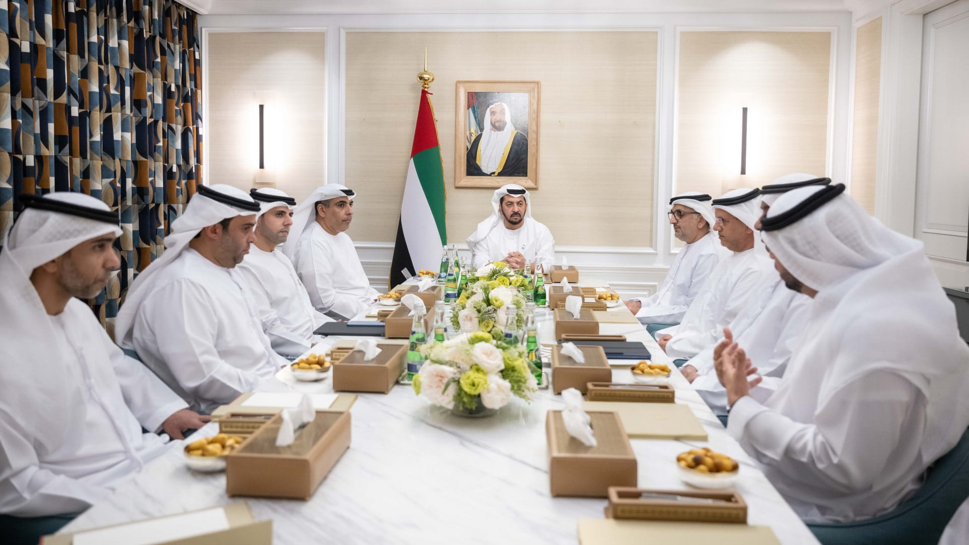 Image for the title: Hamdan bin Zayed reviews efforts to address citizens’ soc. needs 