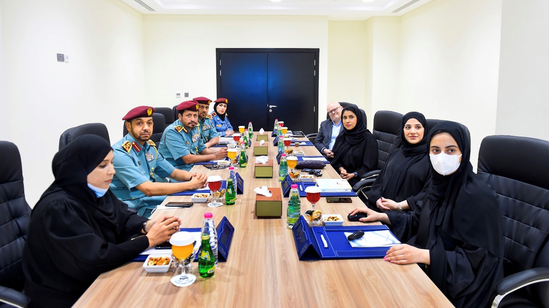 Image for the title: Al Shamsi chairs a meeting with the Child Safety Department 