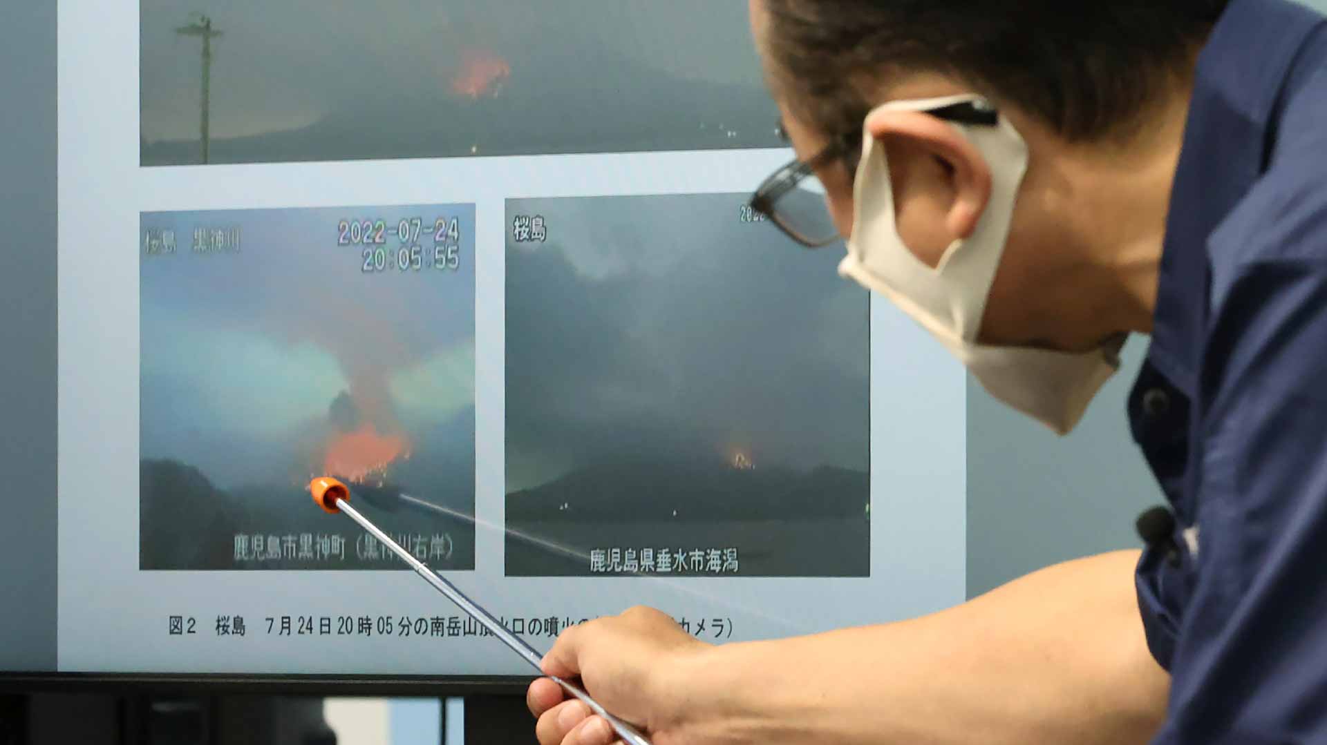 Image for the title: Japan raises eruption alert for Sakurajima volcano erupted 