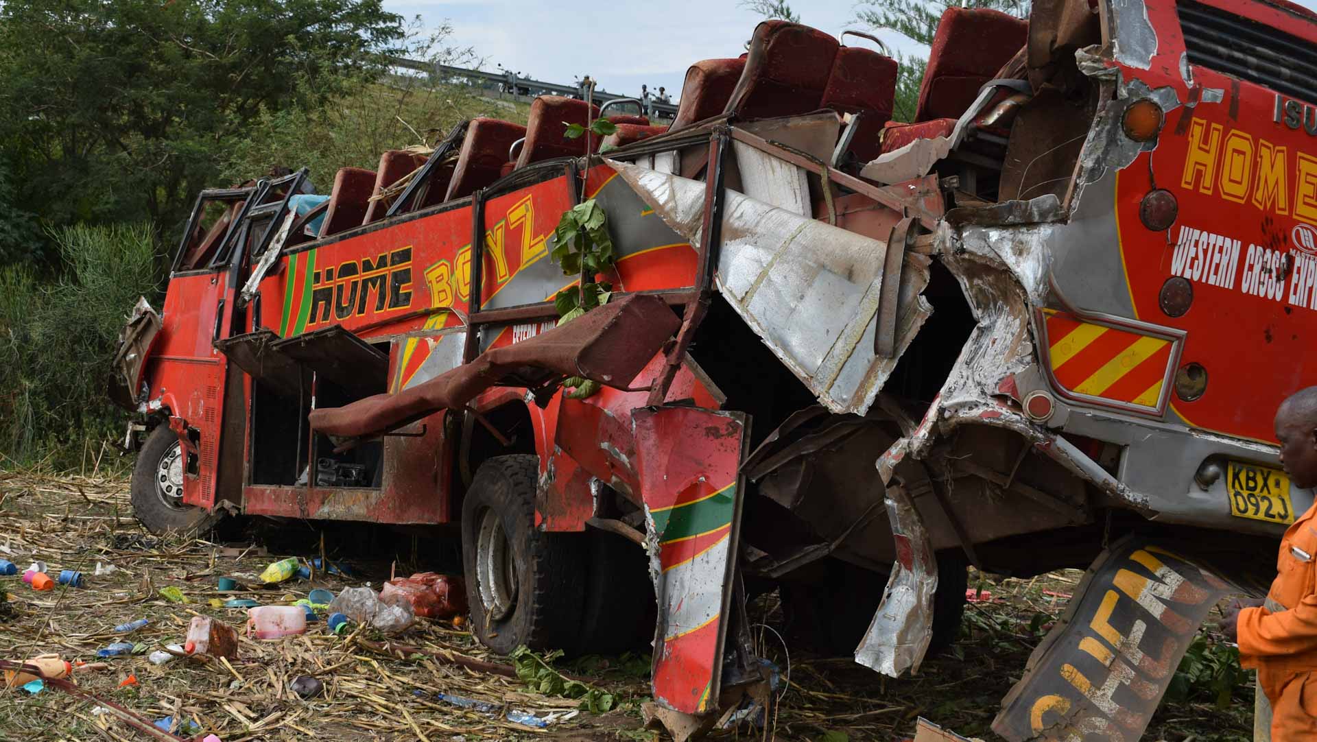 Image for the title: 33 dead as Kenya bus plunges into river 