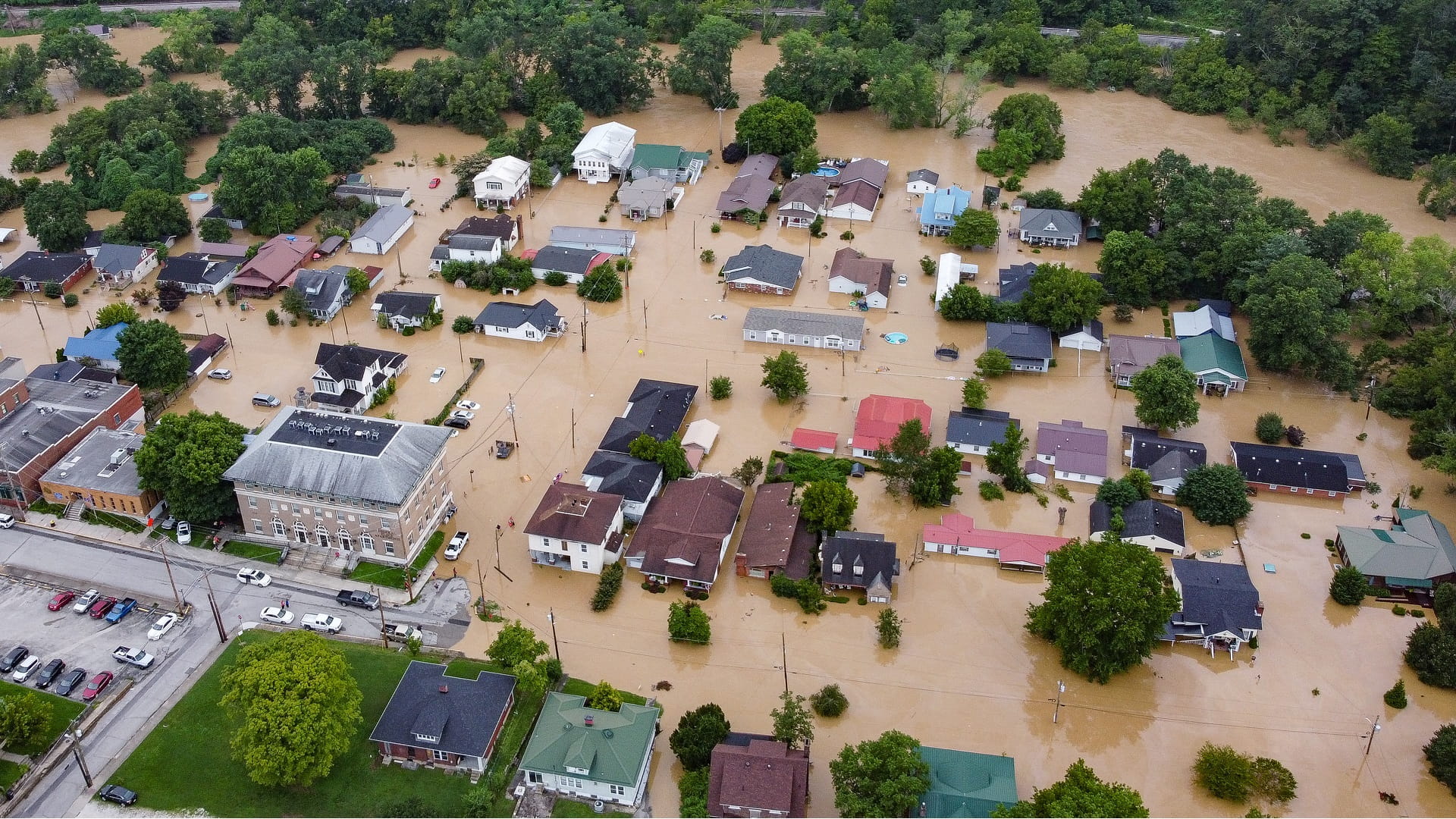 Image for the title: Kentucky flooding death toll rises to 25 