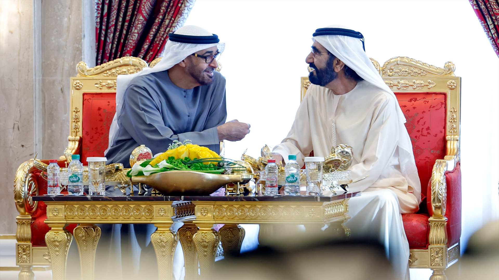 Image for the title: UAE President visits Mohammed bin Rashid 