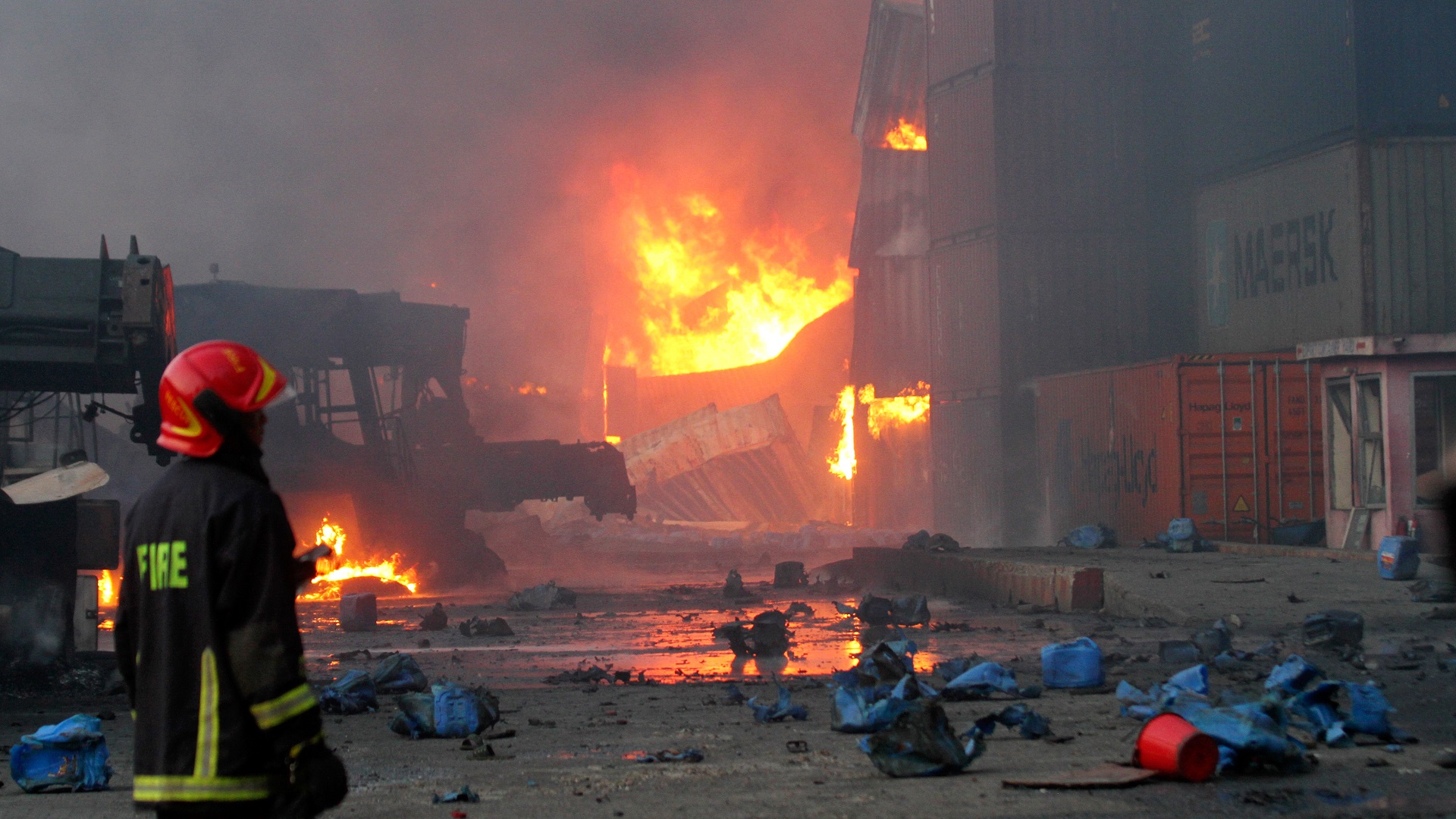 Image for the title: Death toll of Bangladesh port depot fire at 49, injuries at 300 