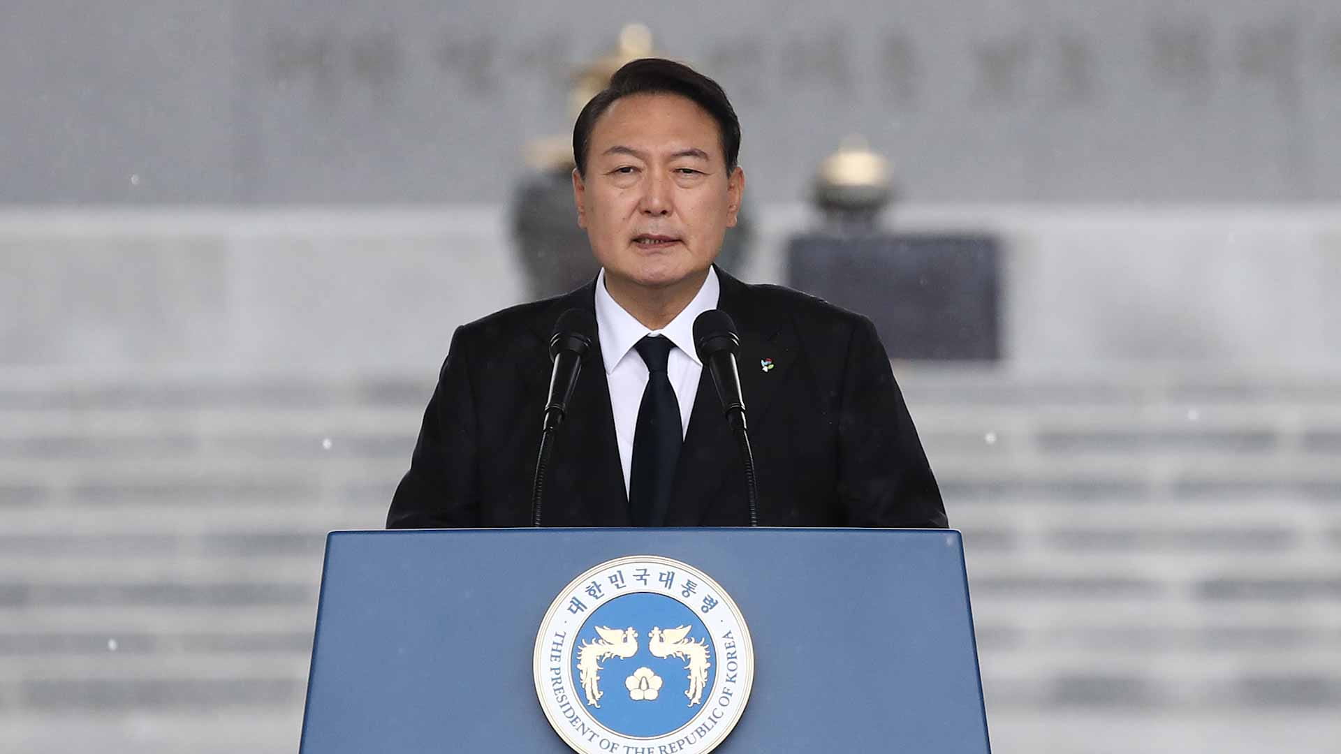 Image for the title: Yoon says N.Korea's missiles, nuclear arms threat to world peace 
