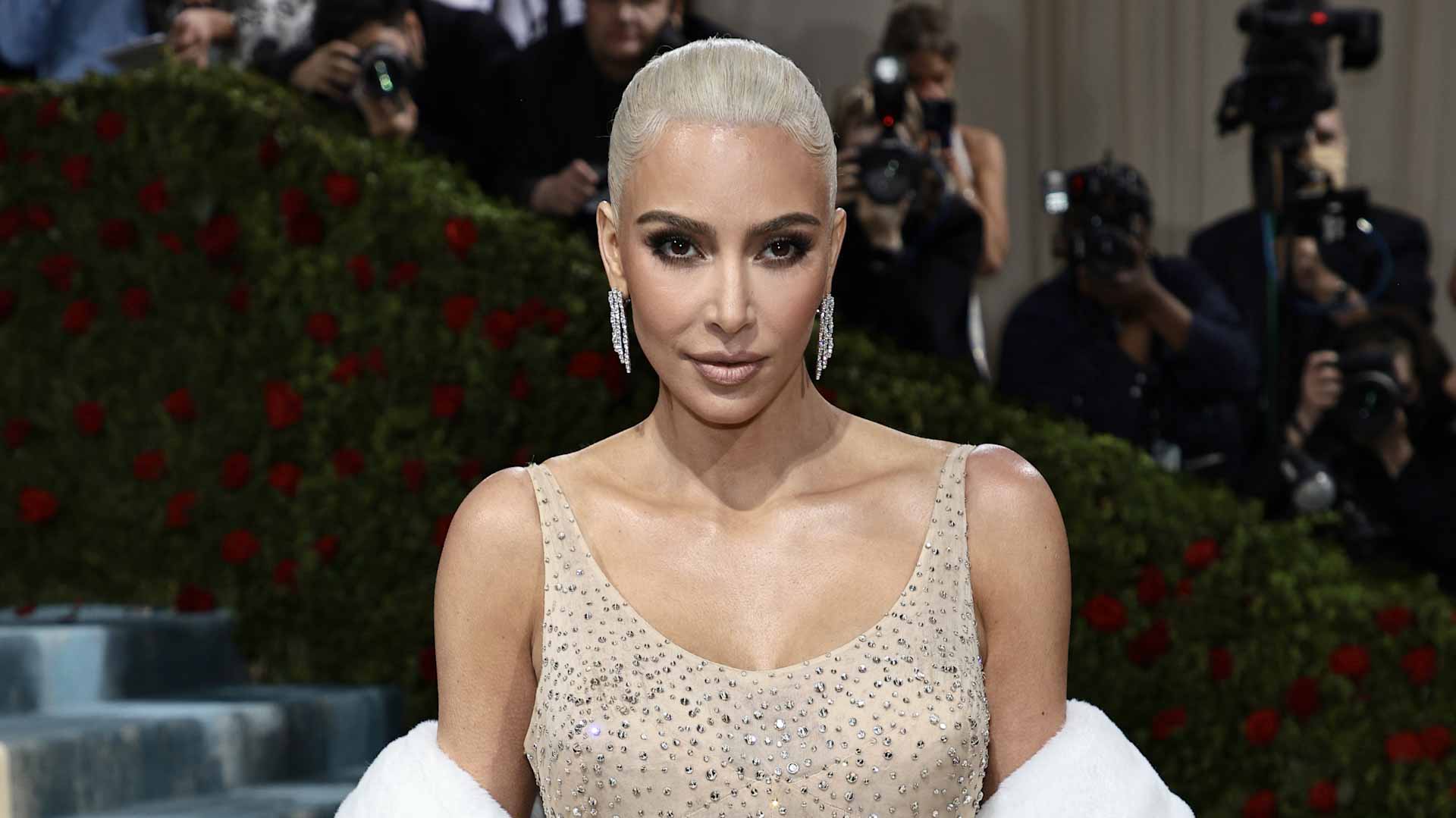 Image for the title: Kim Kardashian accused of damaging Marilyn Monroe dress 