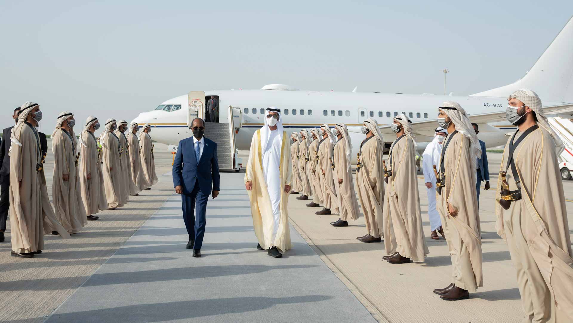 Image for the title: President of Somalia arrives in UAE 