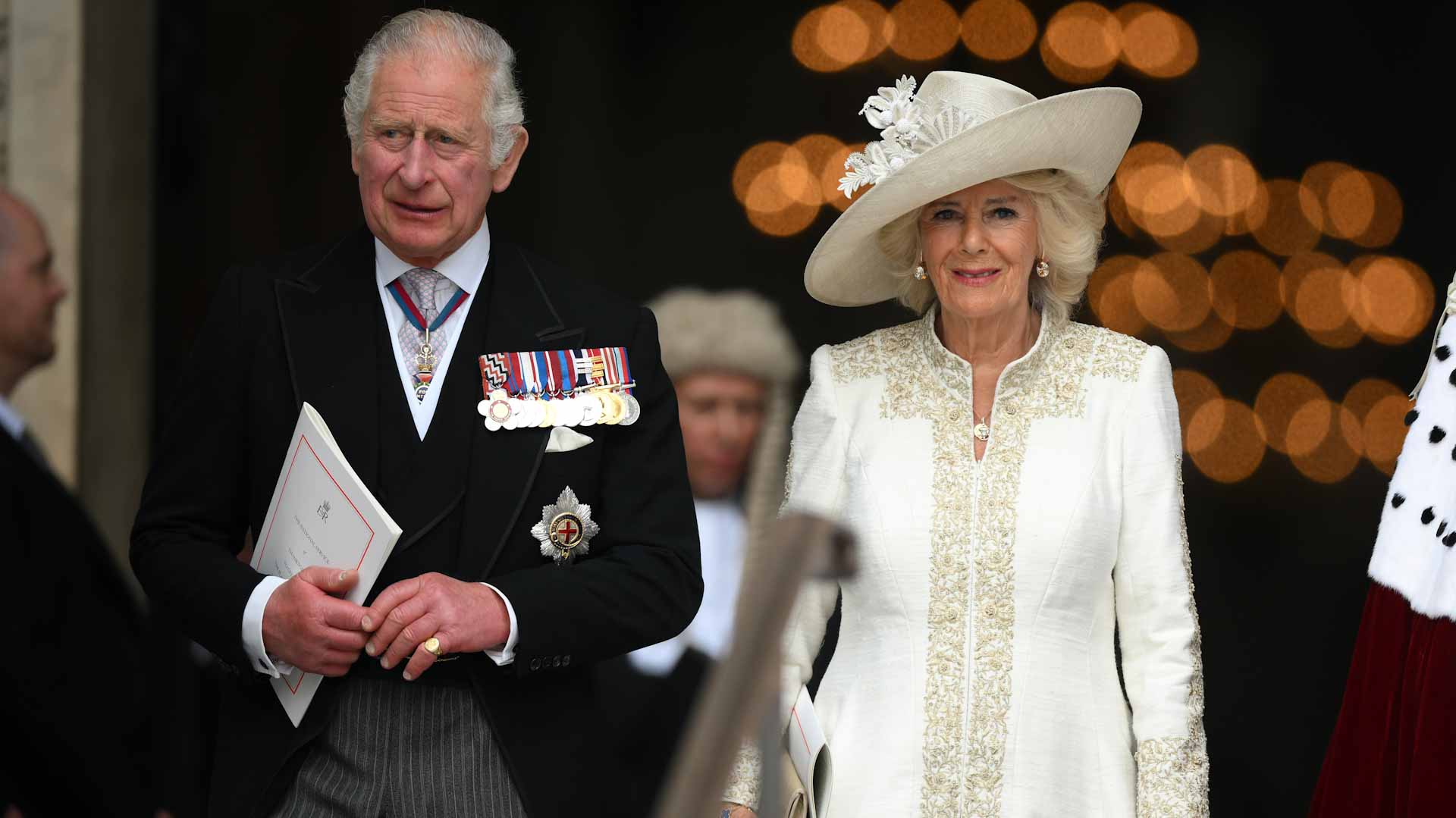 Image for the title: Britain's Prince Charles and Camilla arrive in Rwanda 