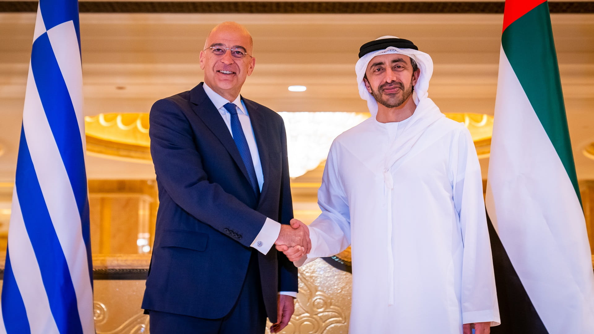 Image for the title: Abdullah bin Zayed receives Greek Minister of Foreign Affairs 