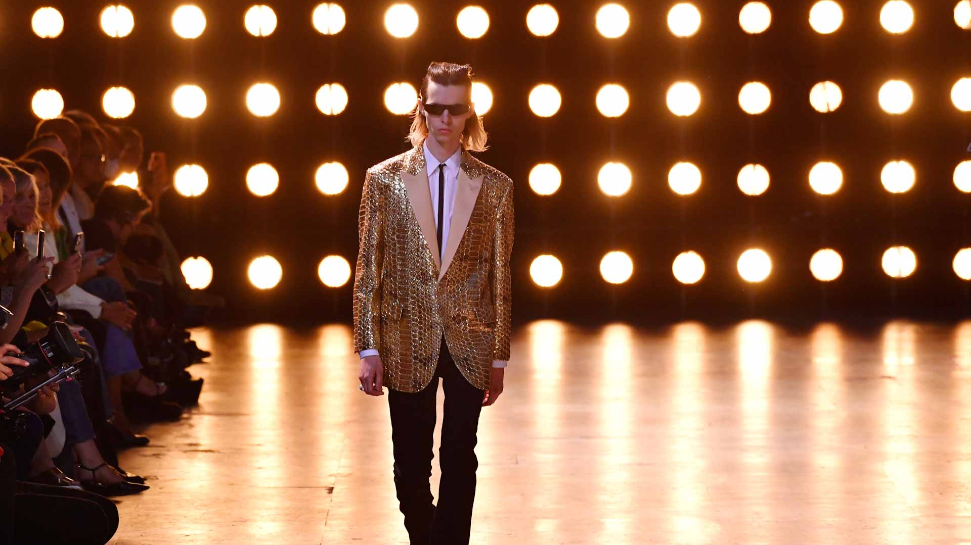 Image for the title: Celine closes Paris Fashion Week with dazzling blazers 