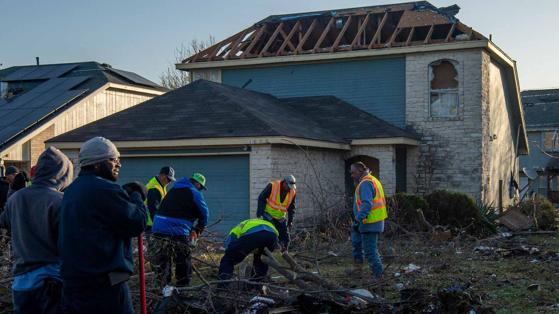 Image for the title: Tornado kills at least 1, destroys homes near New Orleans 