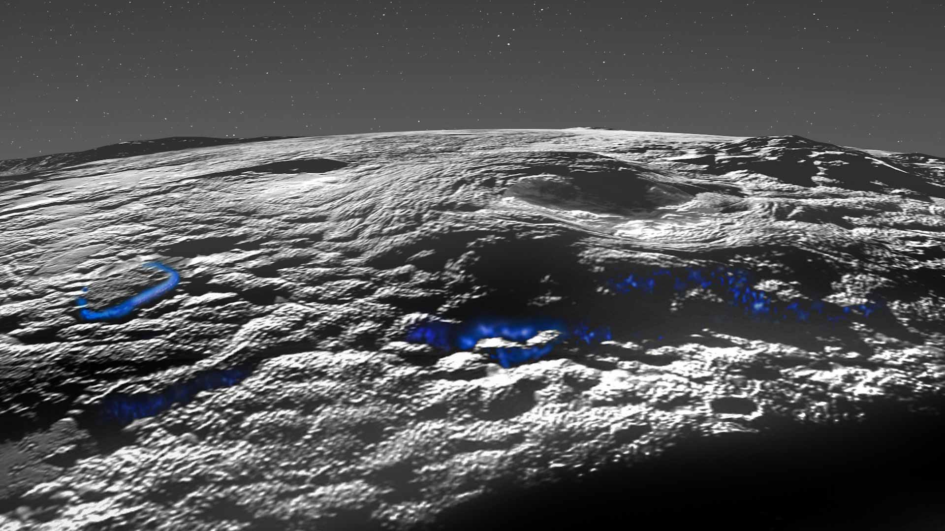 Image for the title: Giant ice volcanoes identified on Pluto 