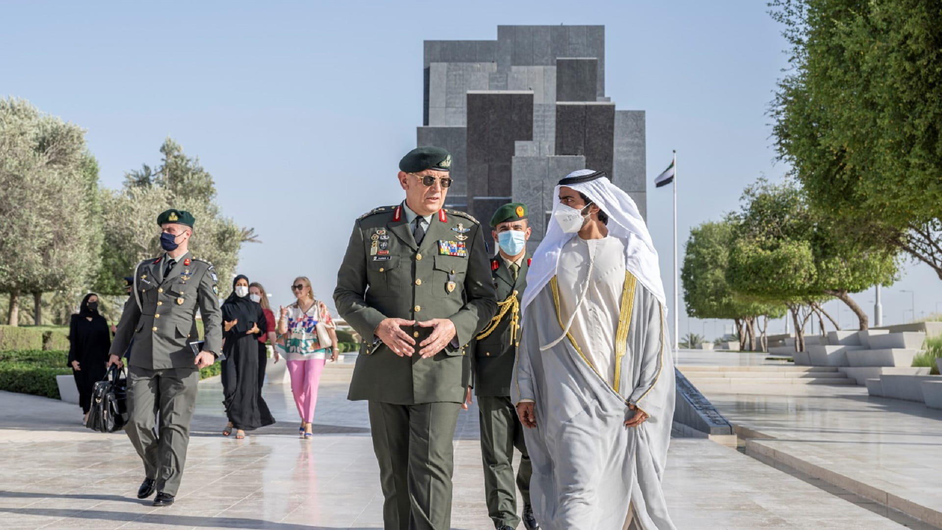 Image for the title: Khalifa bin Tahnoun receives Floros at Wahat Al Karama 