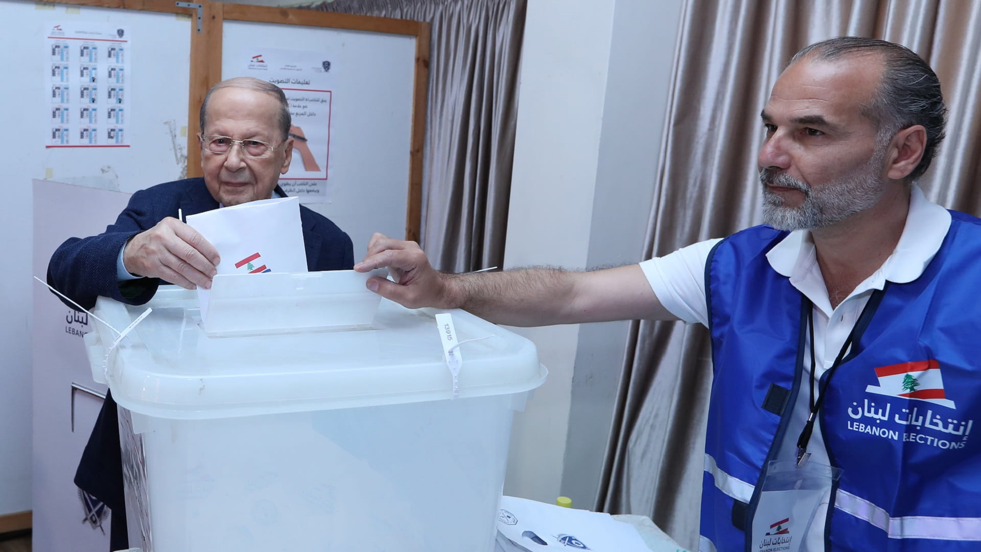 Image for the title: Lebanon votes in first election since crisis 