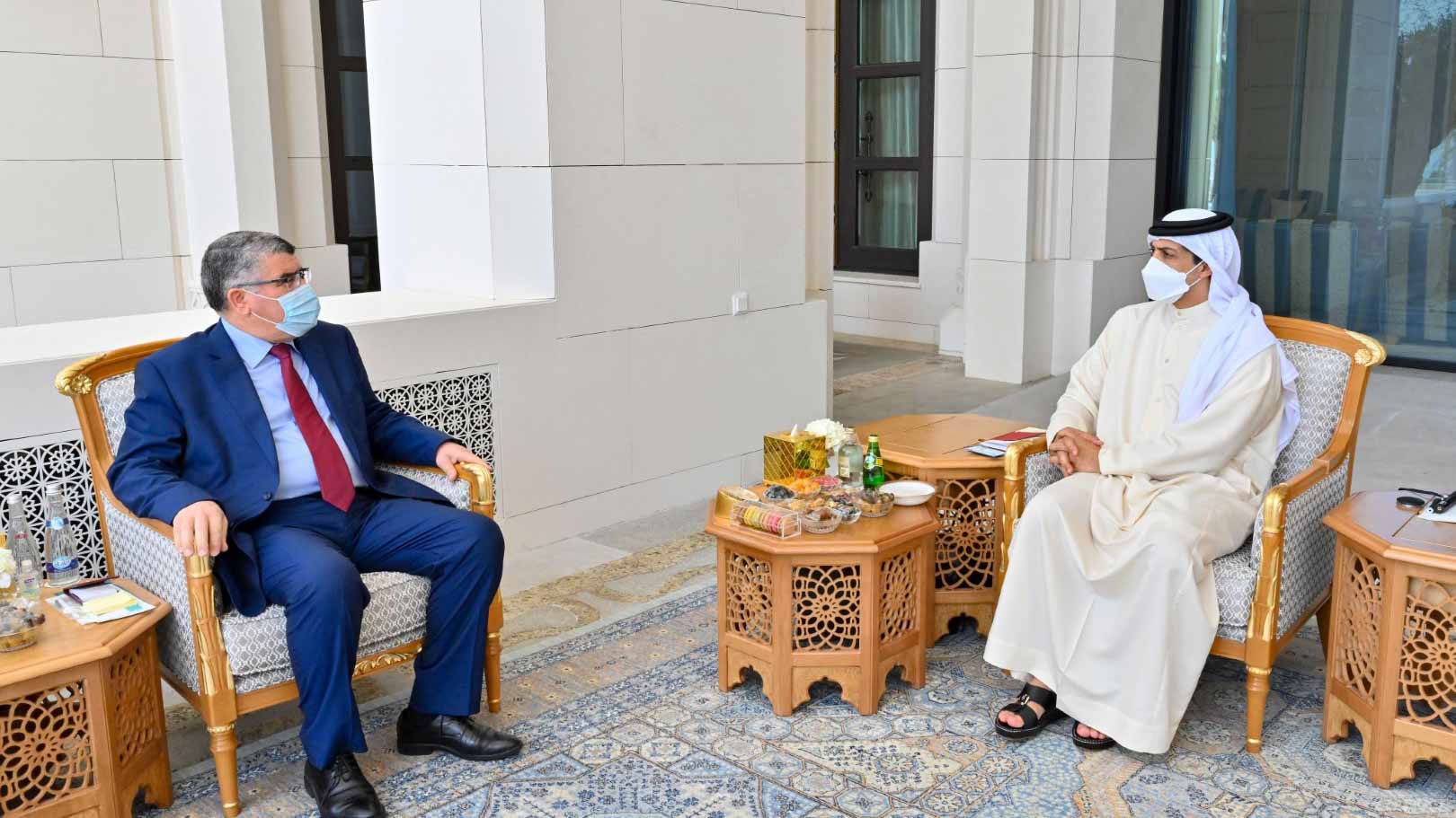 Image for the title: Mansour bin Zayed receives Algerian Ambassador 