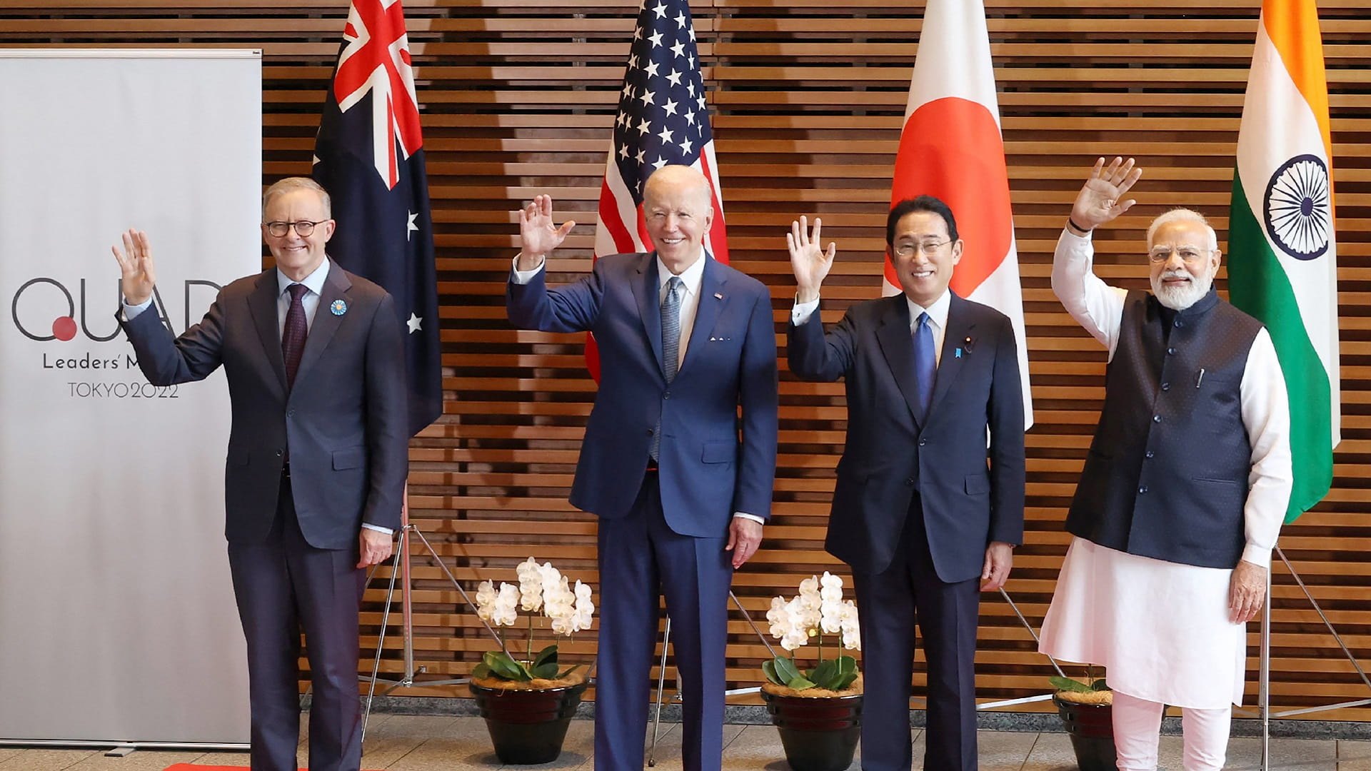 Image for the title: Japan hosts Quad summit seeking unity on countering China 