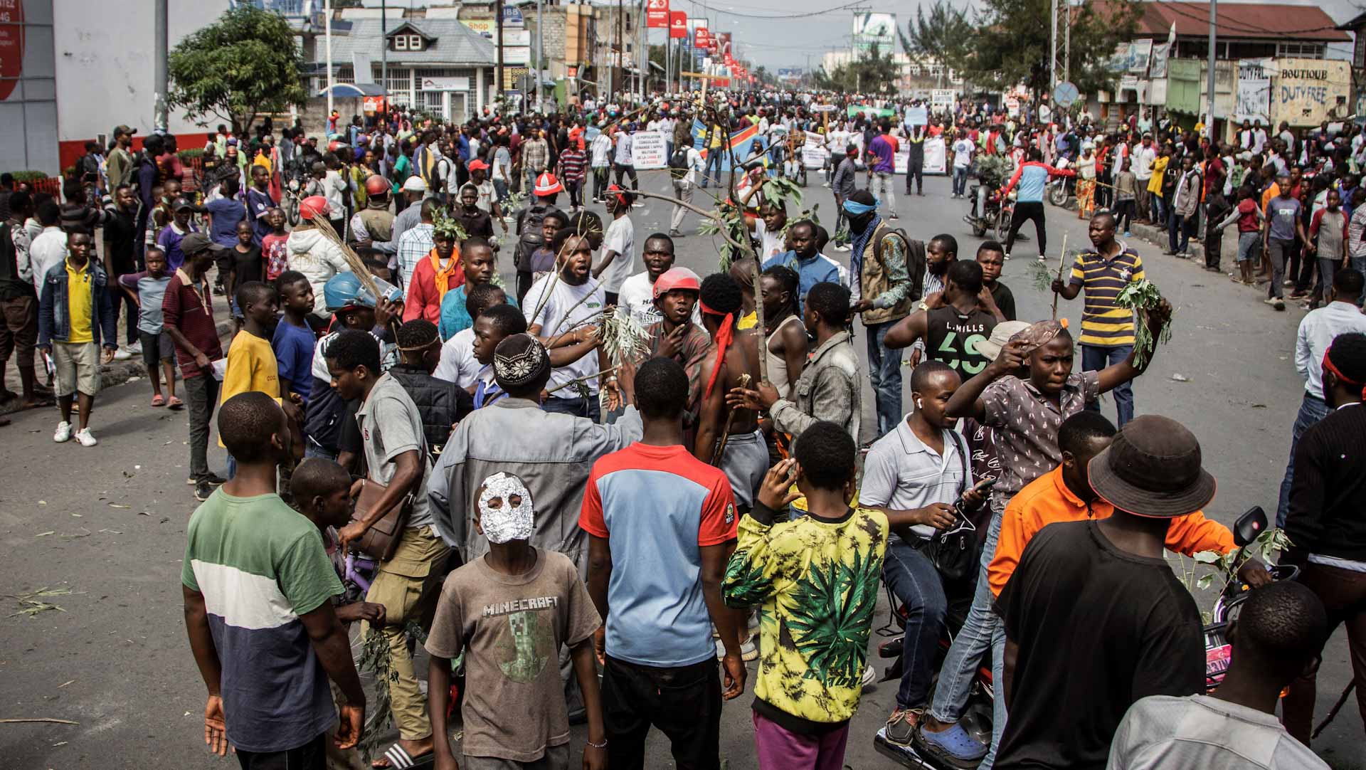 Image for the title: Thousands protest Rwanda in eastern DR Congo 