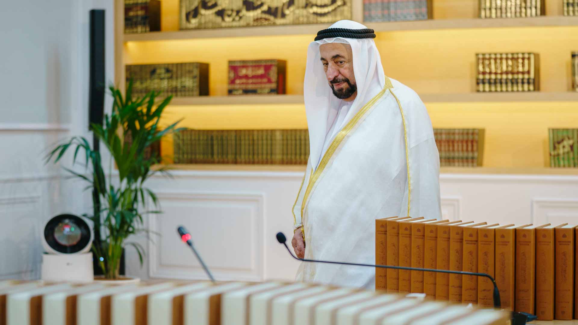 Image for the title: Sharjah Ruler launches 19 volumes of Arabic Language Dictionary 